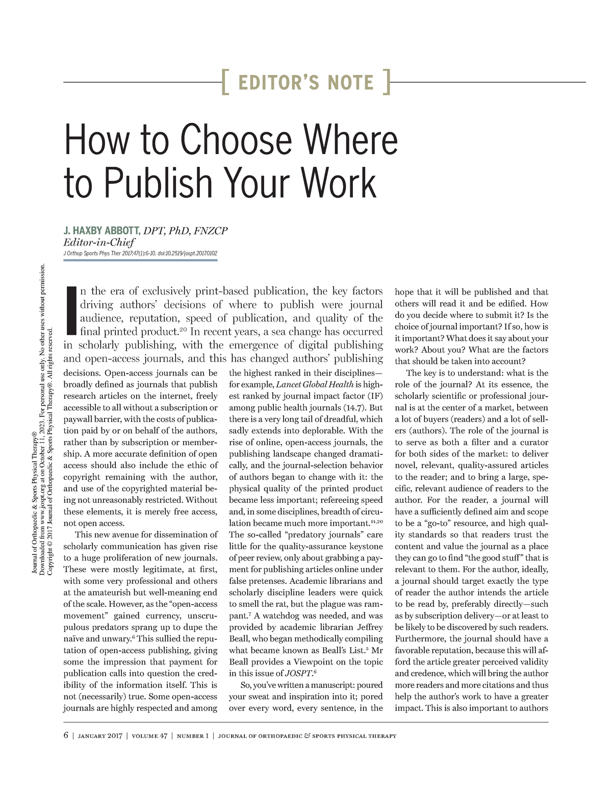 4.How To Choose Where To Publish Your Work - ####### 6 | January 2017 ...