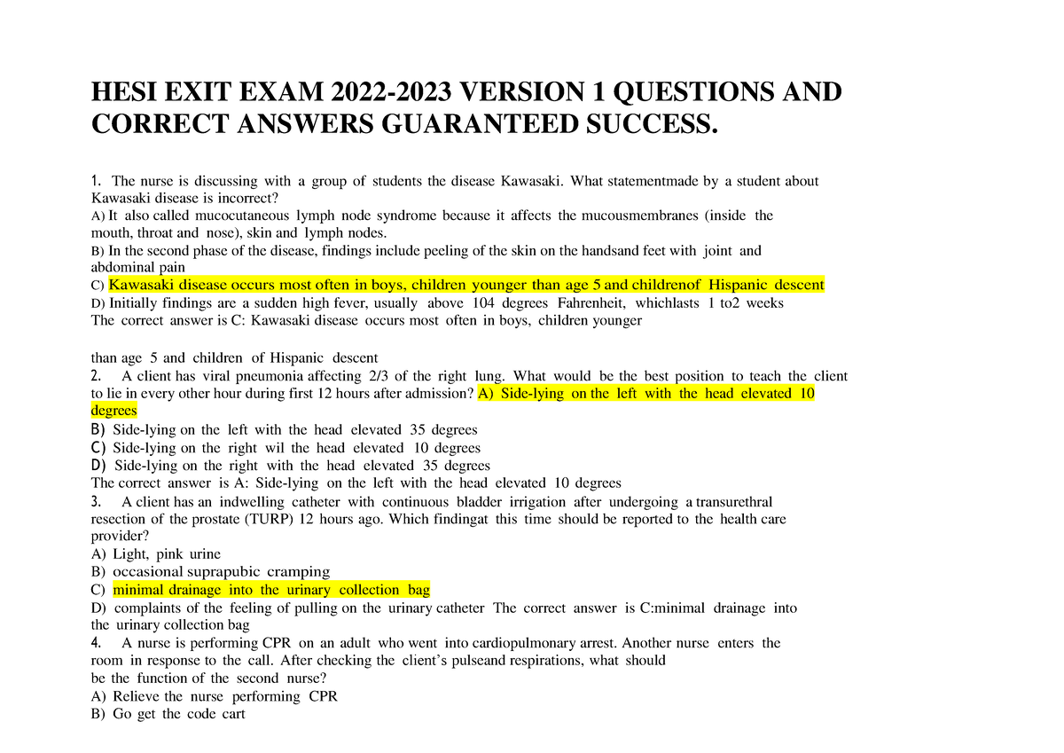 2023 PN HESI EXIT EXAM - 2023 QUESTIONS AND CORRECT VERIFIED ...