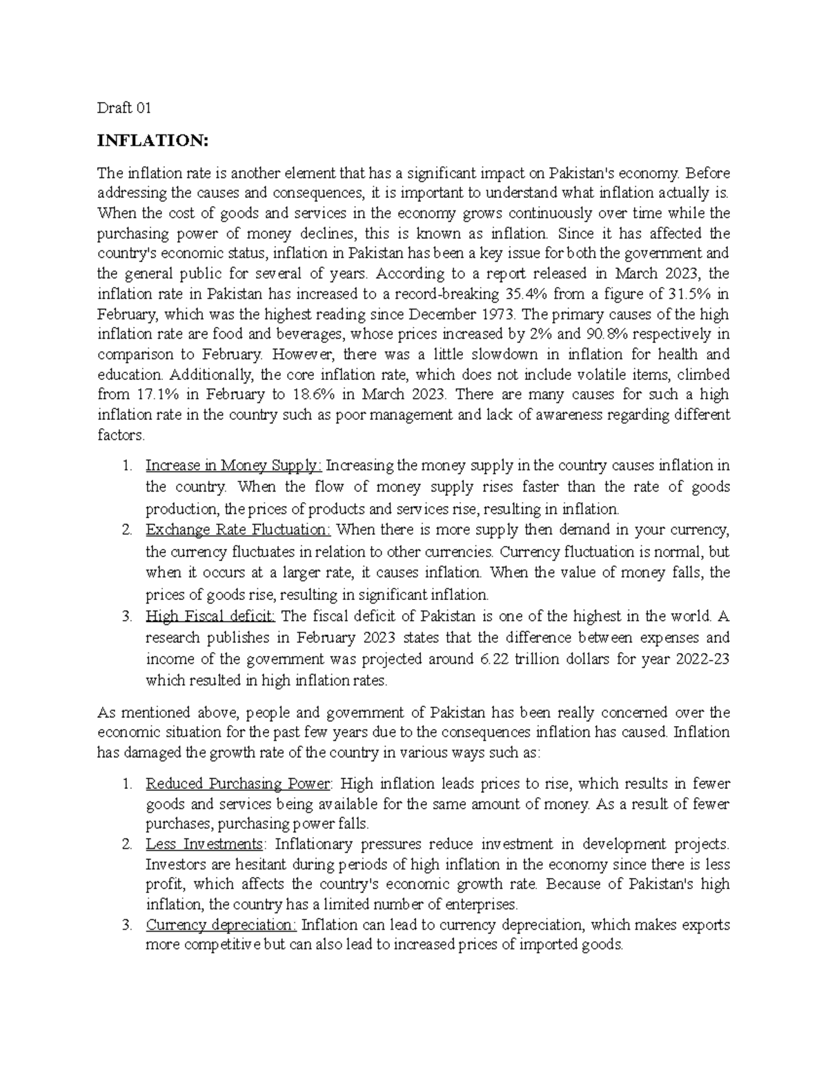 Inflation - Summary - Draft 01 INFLATION: The inflation rate is another ...