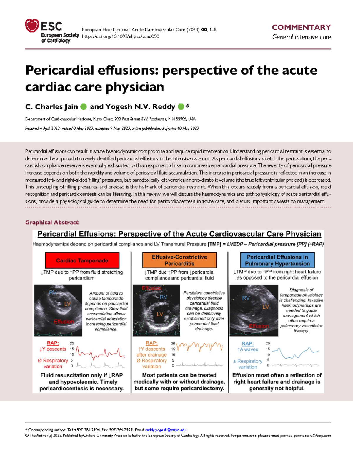 C charles jain pericardial effusions perspective of - Pericardial ...