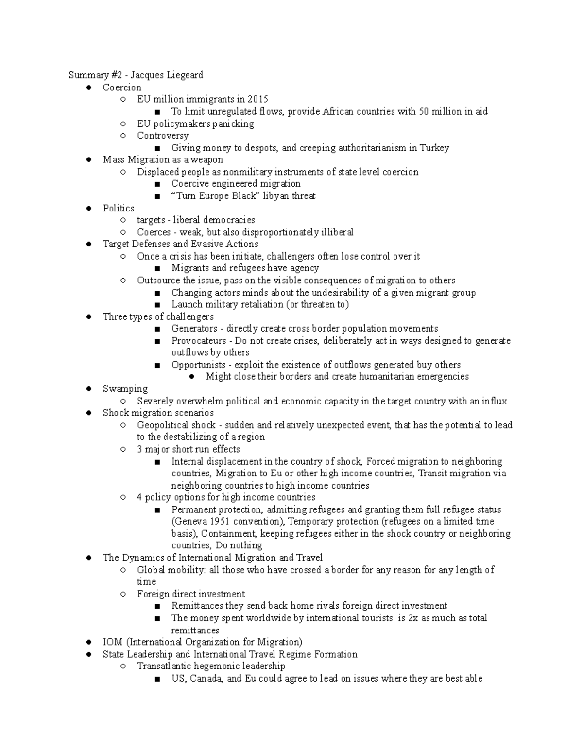 Summary 2 - Professor Brown - Summary #2 - Jacques Liegeard Coercion EU ...