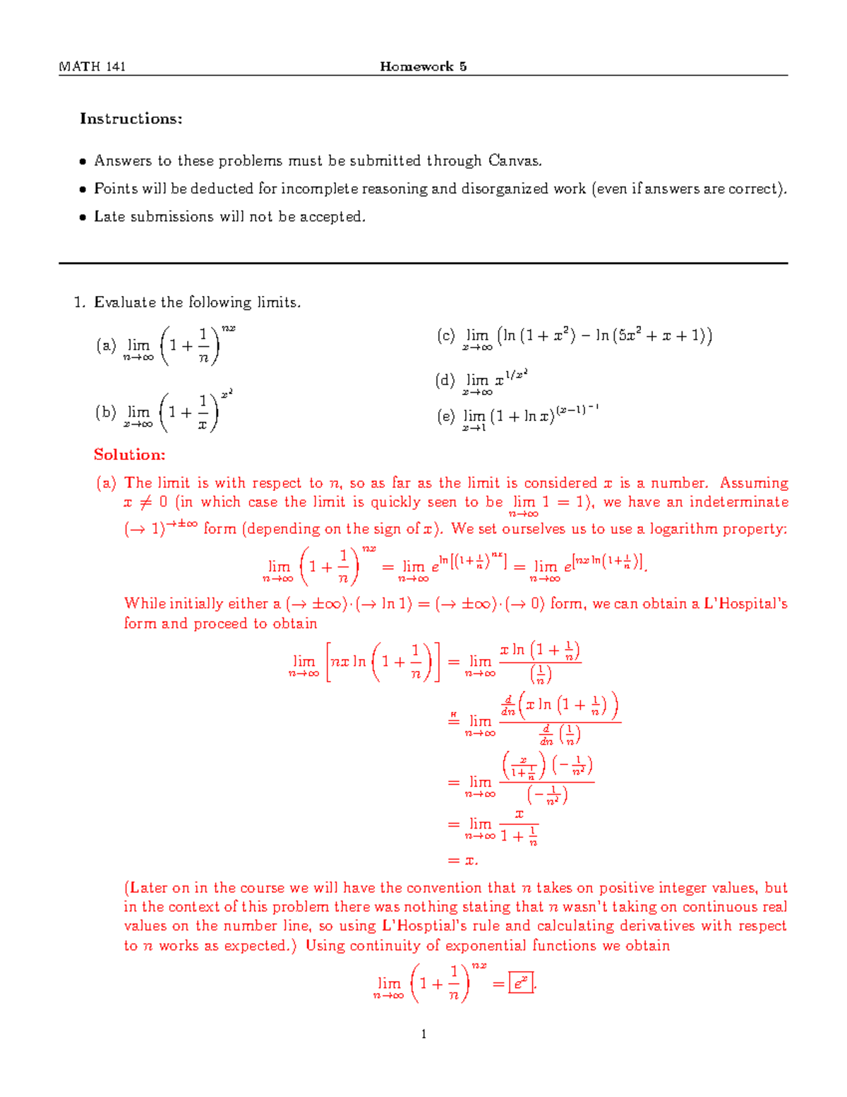 Homework 05-soln - Rhdhdhdhhd - Instructions: Answers to these problems ...
