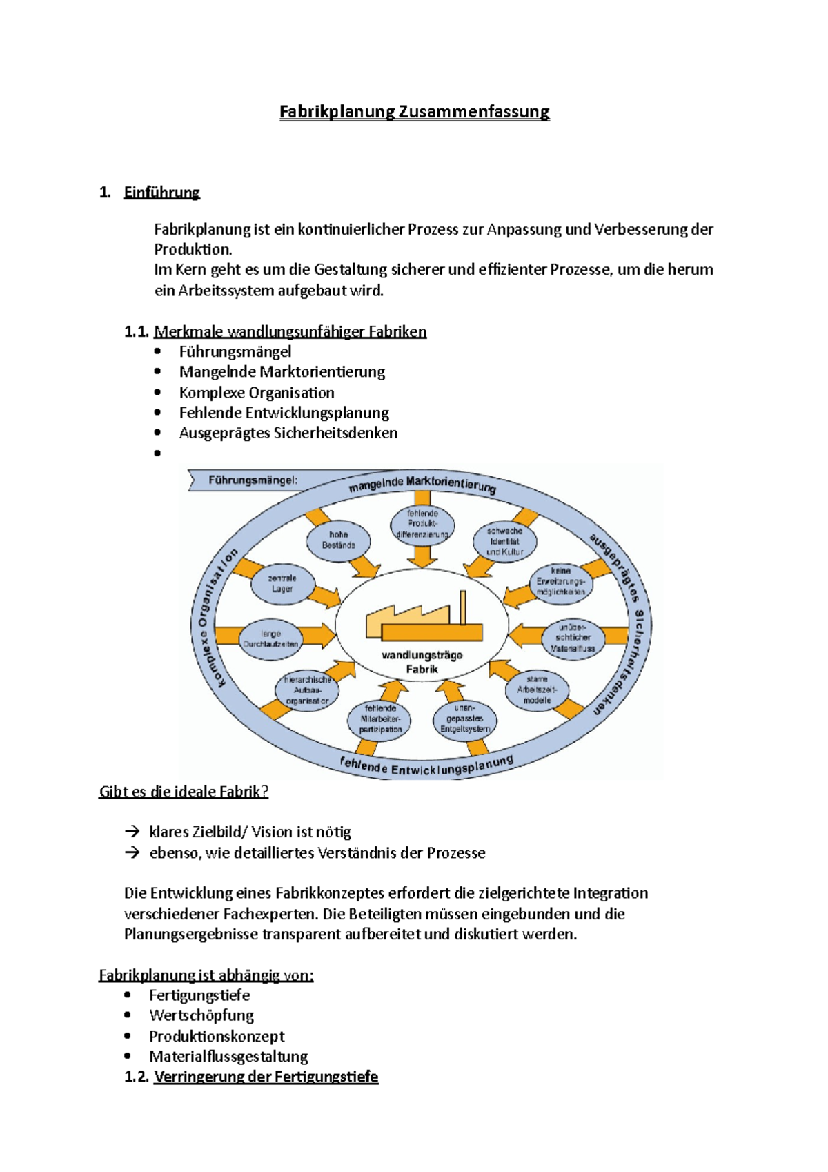 Fabrikplanung Zusammenfassung - Fabrikplanung Ist Ein Kontinuierlicher ...