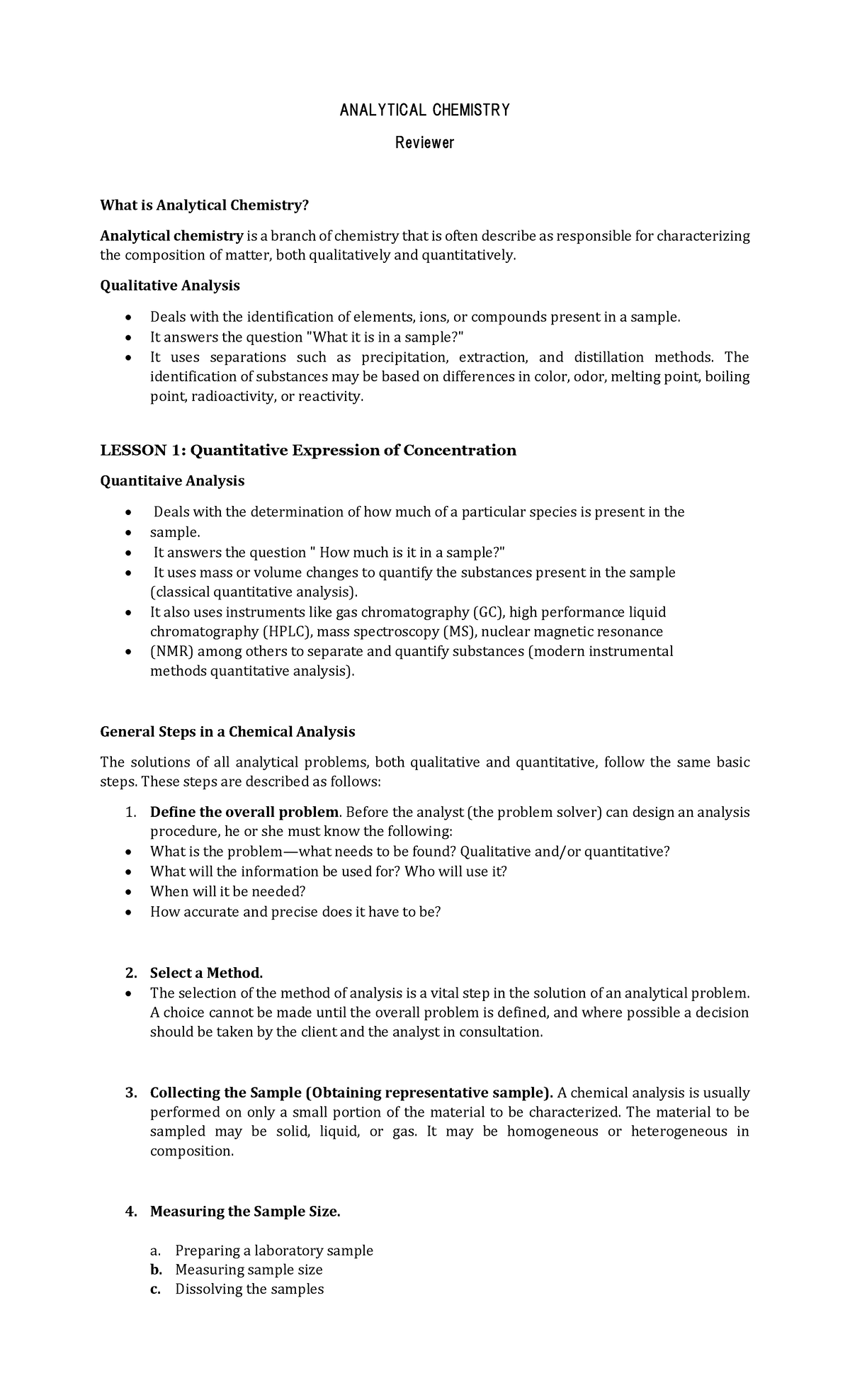 Reviewer l Analytical Chemistry - ANALYTICAL CHEMISTRY Reviewer What is ...