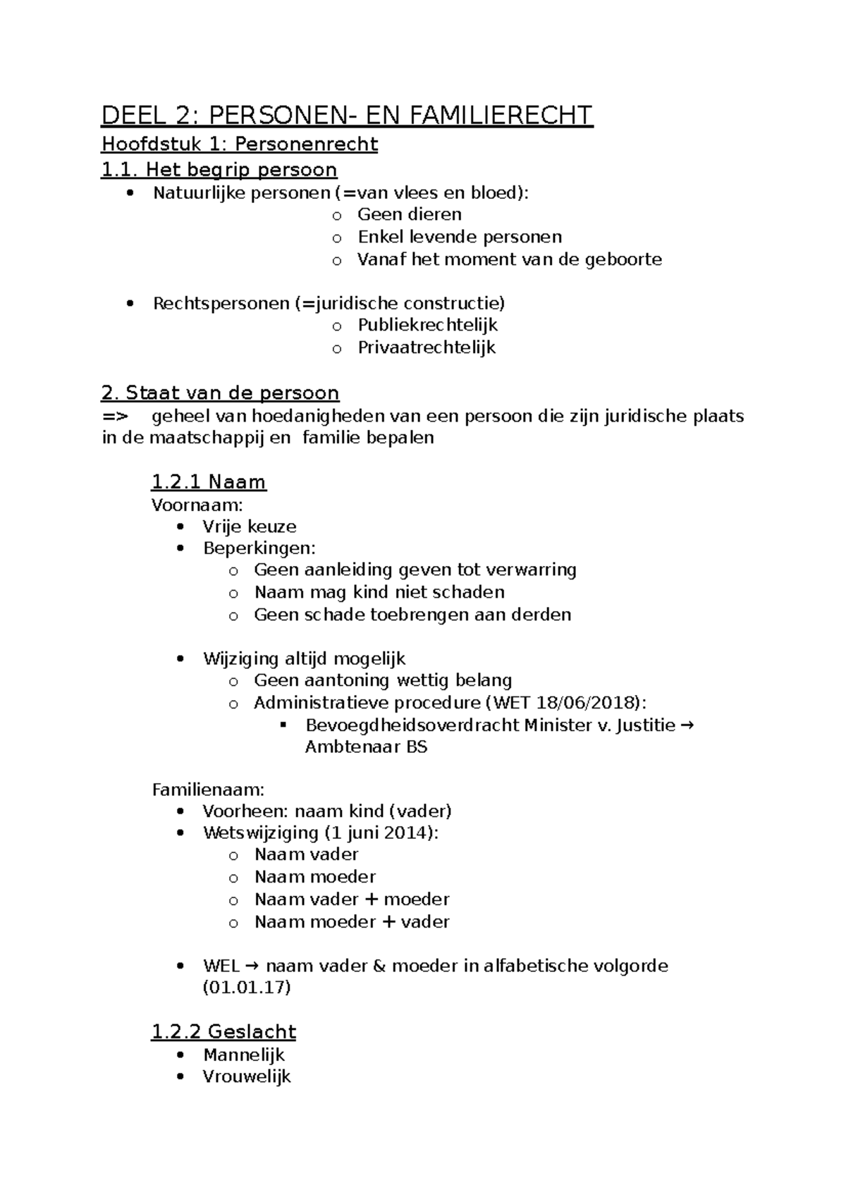 Samenvatting 2. Personen- EN Familierecht - DEEL 2: PERSONEN- EN ...