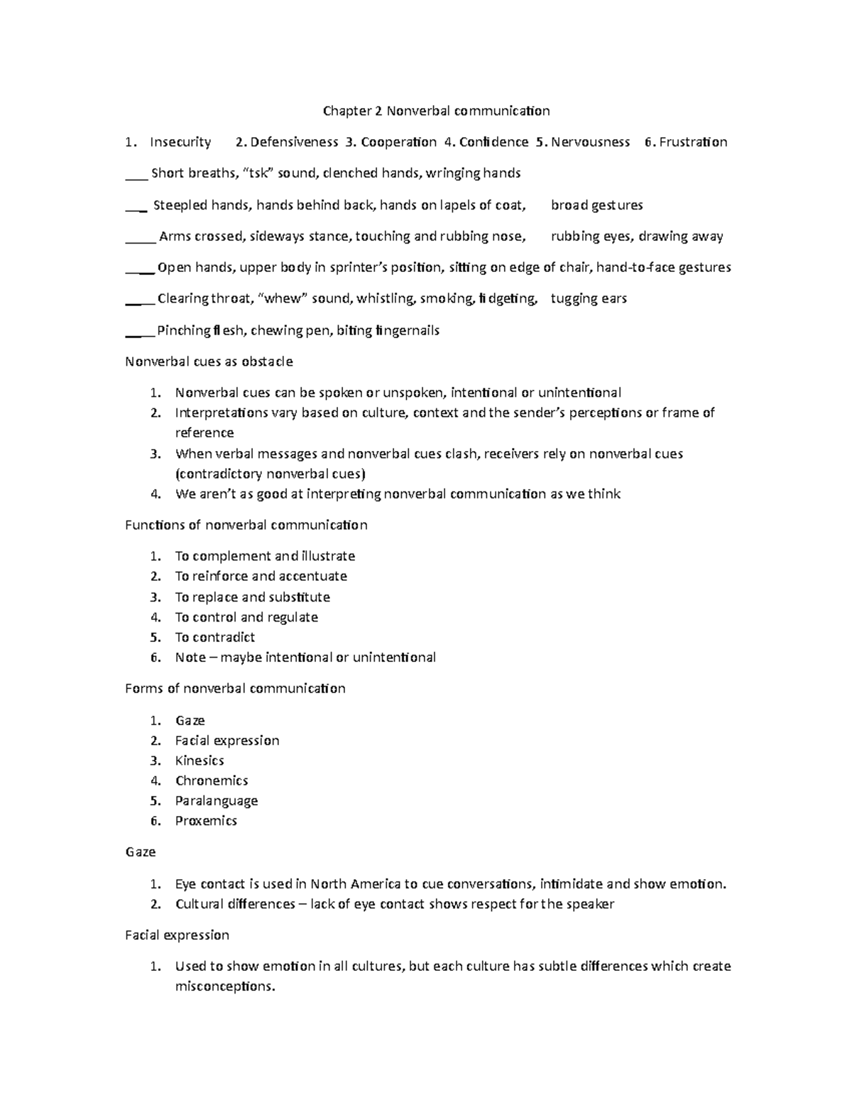 Chapter 2 Nonverbal communication - Chapter 2 Nonverbal communication ...