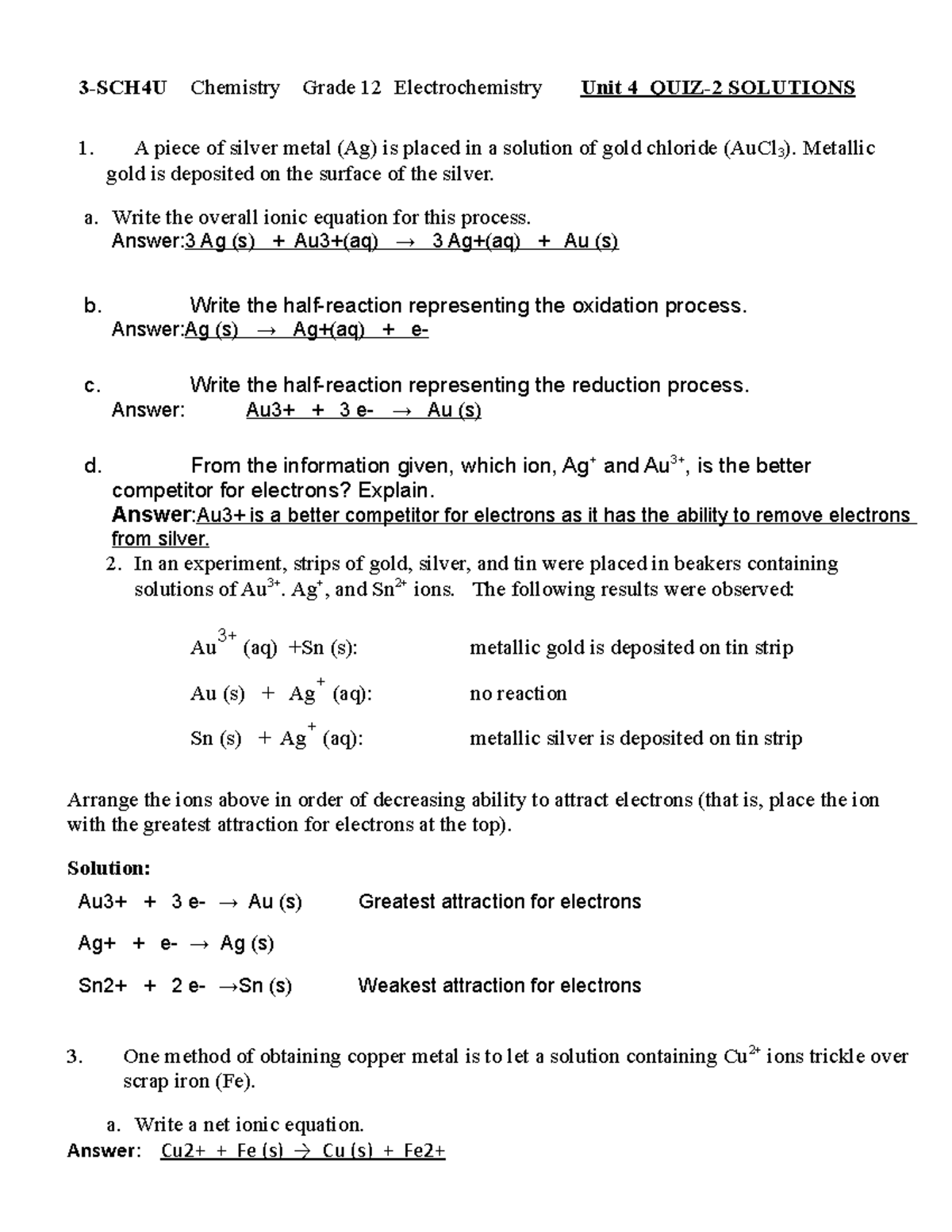 unit 4 quiz 2 chemistry