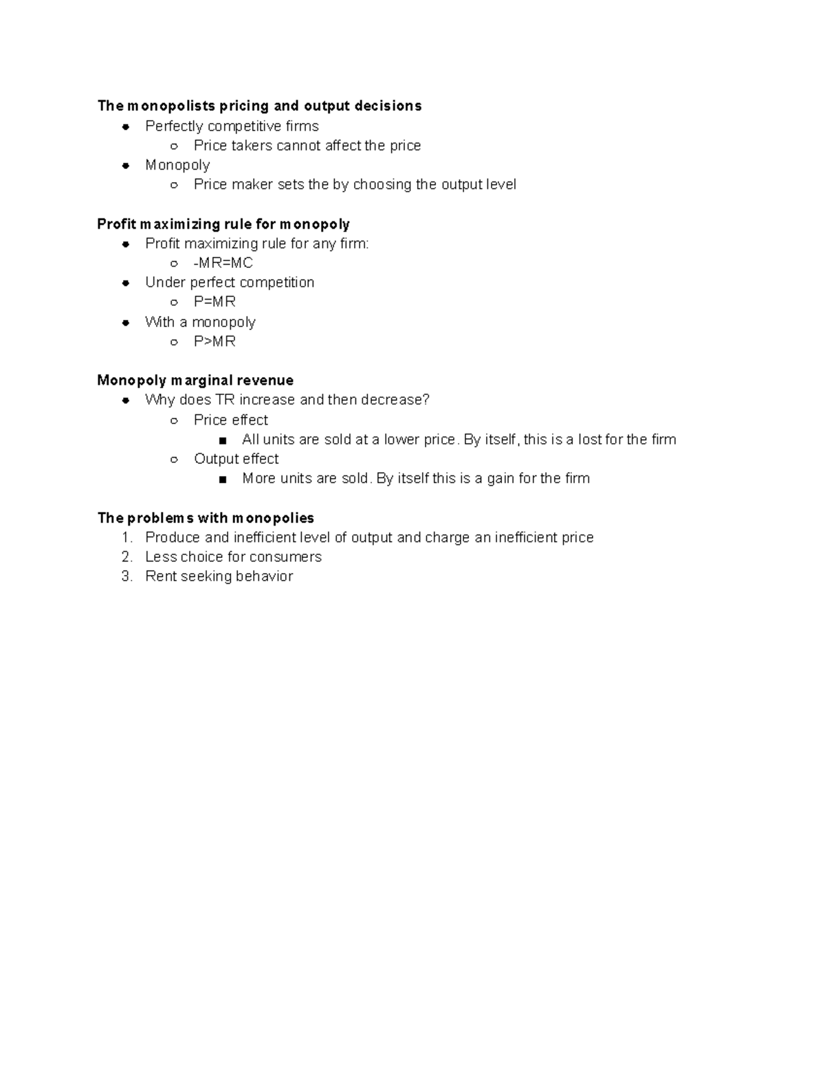 Chapter 10 B Notes - The Monopolists Pricing And Output Decisions ...