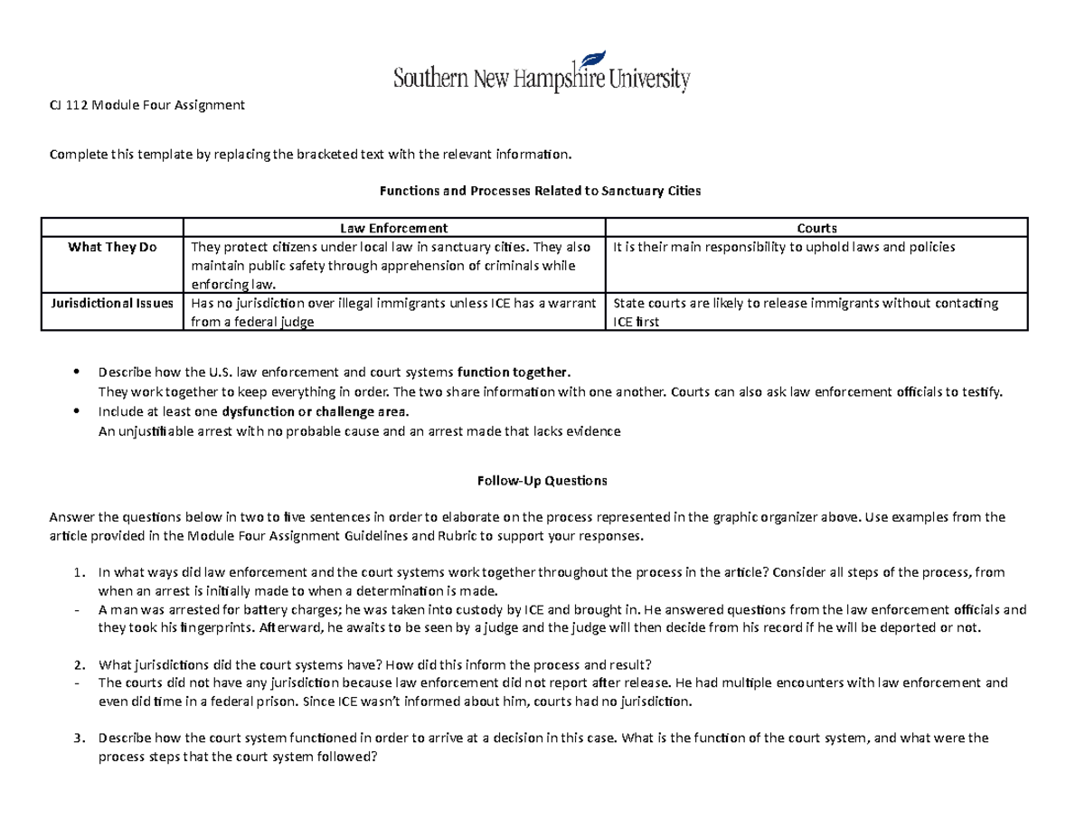 CJ 112 Module Four Assignment - CJ 112 Module Four Assignment Complete ...