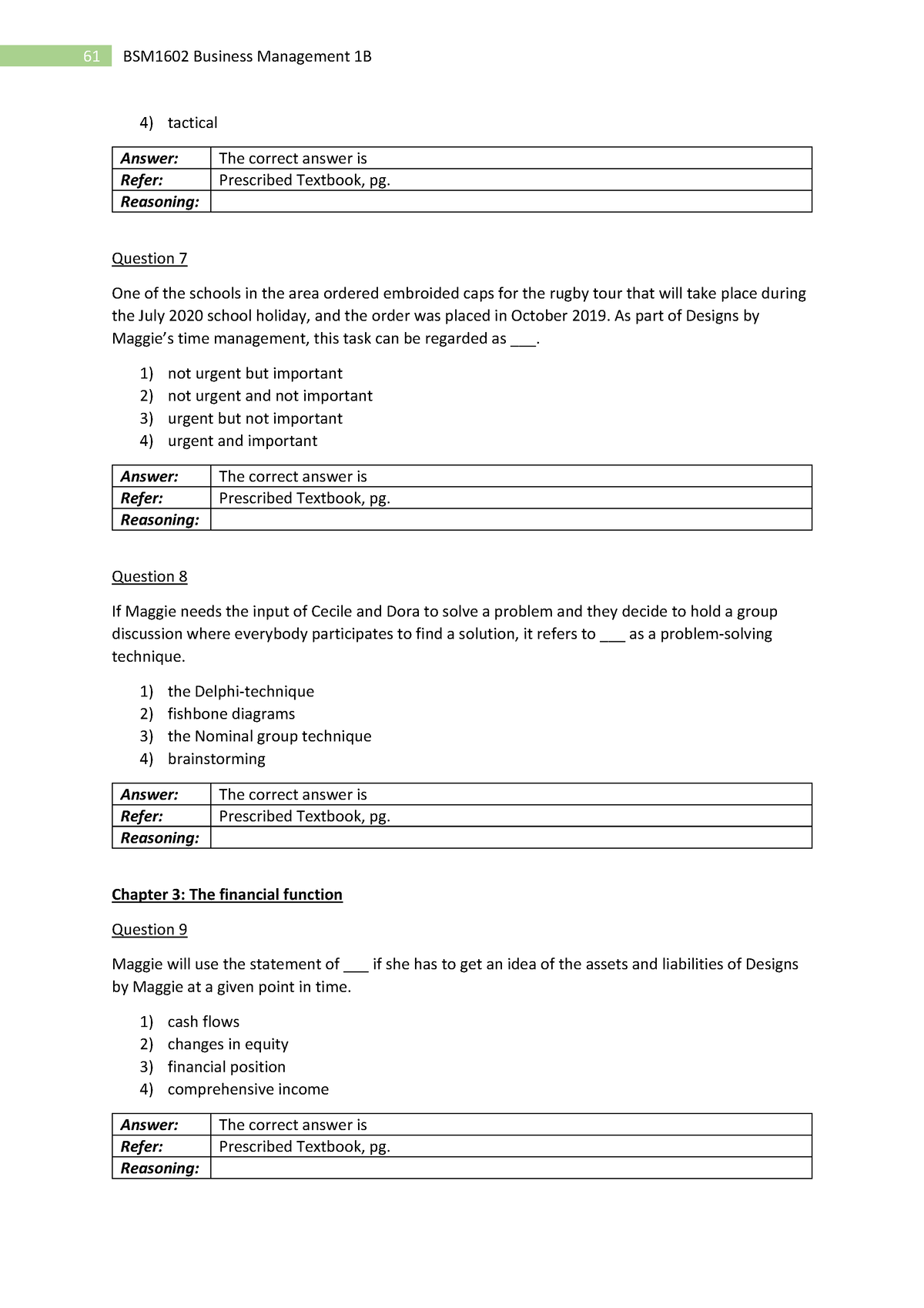 Busi 1000 Lecture Notes - tactical Answer: The correct answer is Refer ...