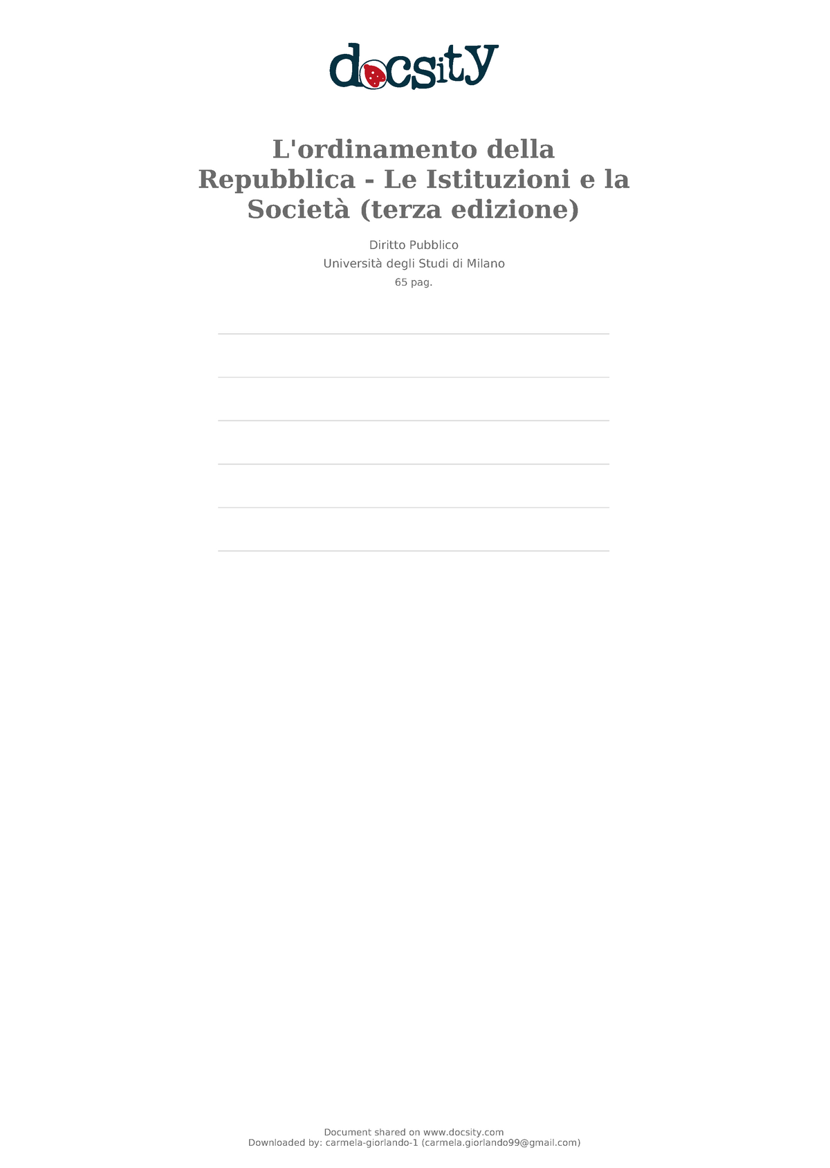 L Ordinamento Della Repubblica Le Istituzioni E La Societa Terza Edizione L Ordinamento Della