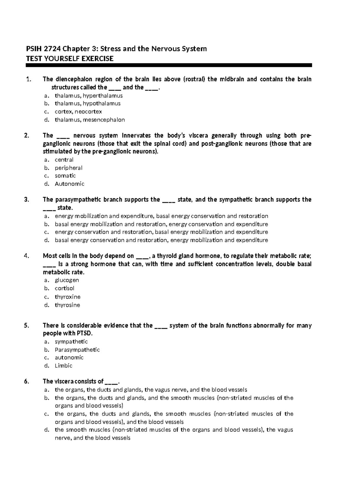 PSIH 2724 Chapter 3 Test Yourself Exercise 2024 - PSIH 2724 Chapter 3 ...