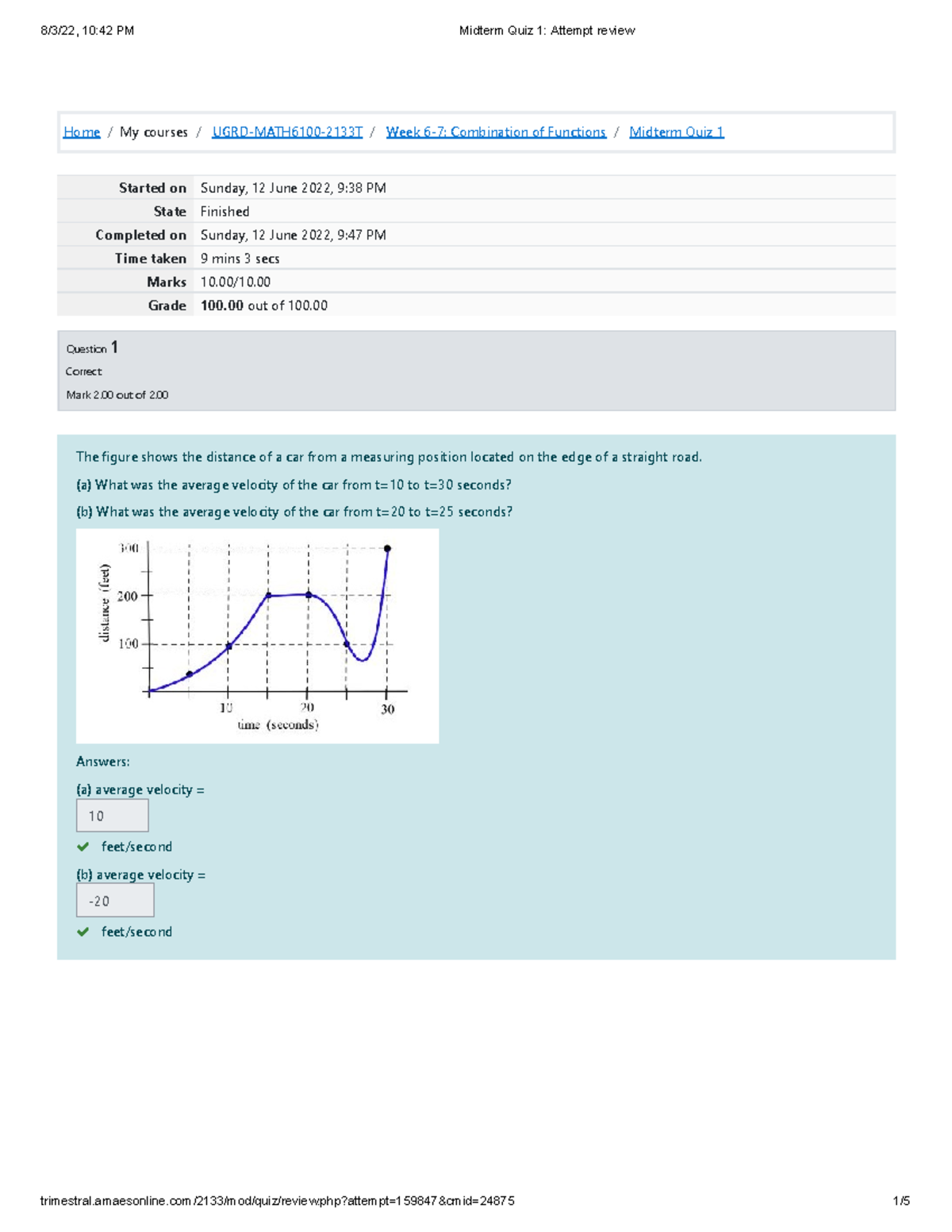 Calculus 1 Midterm Quiz 1 Attempt Review - Home/My Courses/ UGRD ...