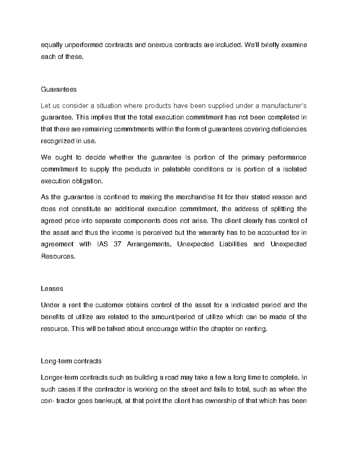 Summary - Preparation of Financial Statements-50 - equally unperformed ...
