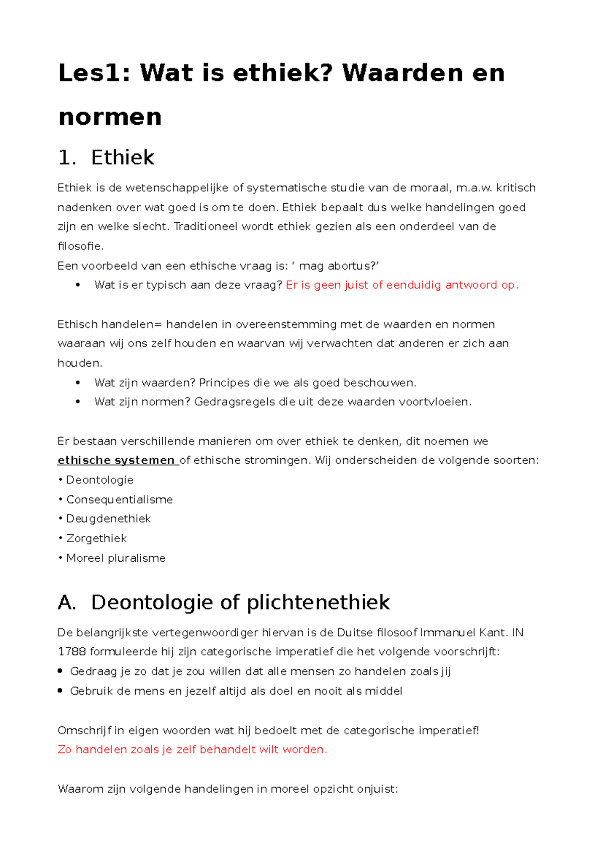 Waarden en normen taak Les1 Wat is ethiek? Waarden en normen 1. Ethiek Ethiek is de Studocu Waarden en normen taak Les1 Wat is ethiek? Waarden en normen 1. Ethiek Ethiek is de Studocu