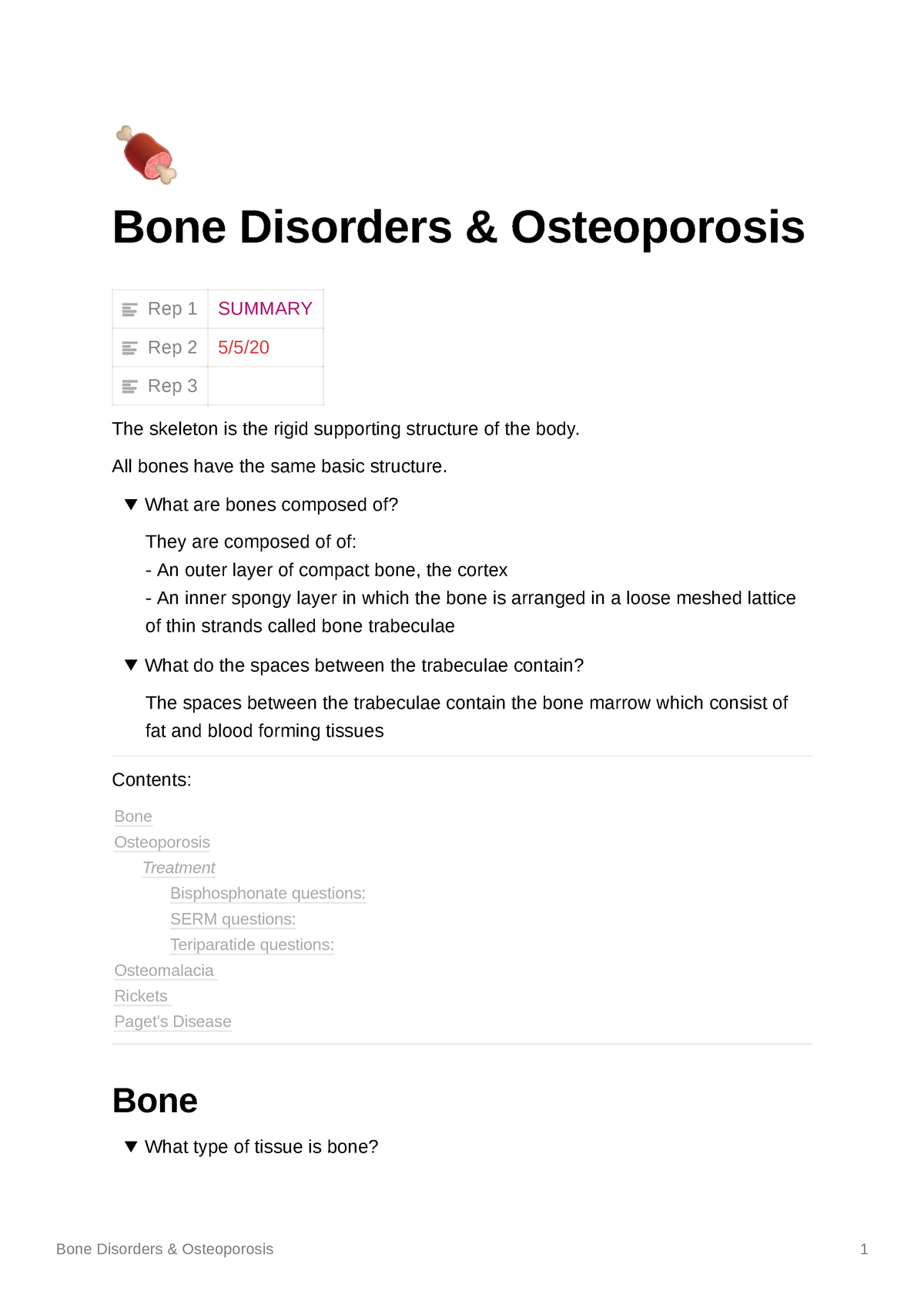 Bone Disorders Osteoporosis 🍖 Bone Disorders And Osteoporosis Rep 1