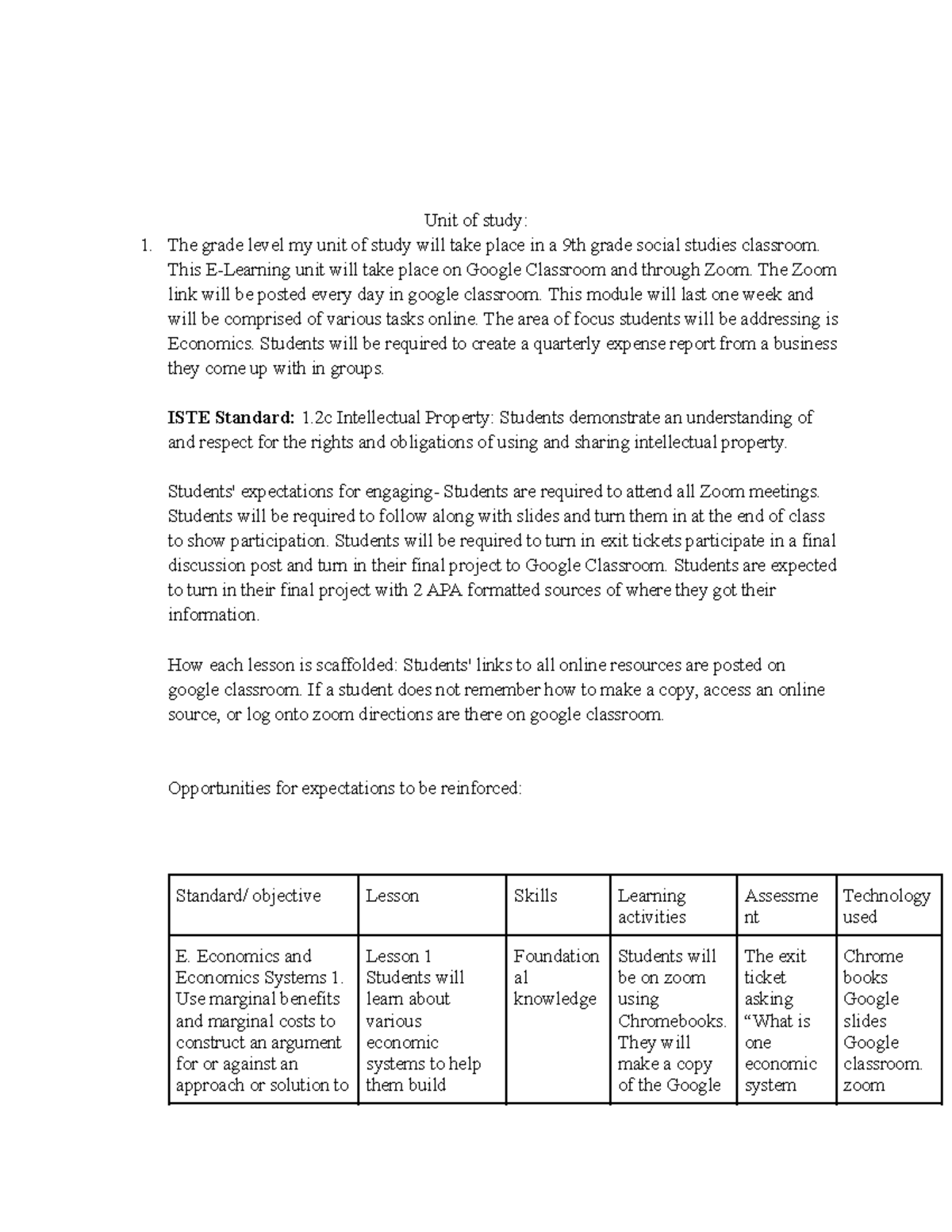 D 295 task 1 studoc - D295 task 1 completed - Unit of study: The grade ...