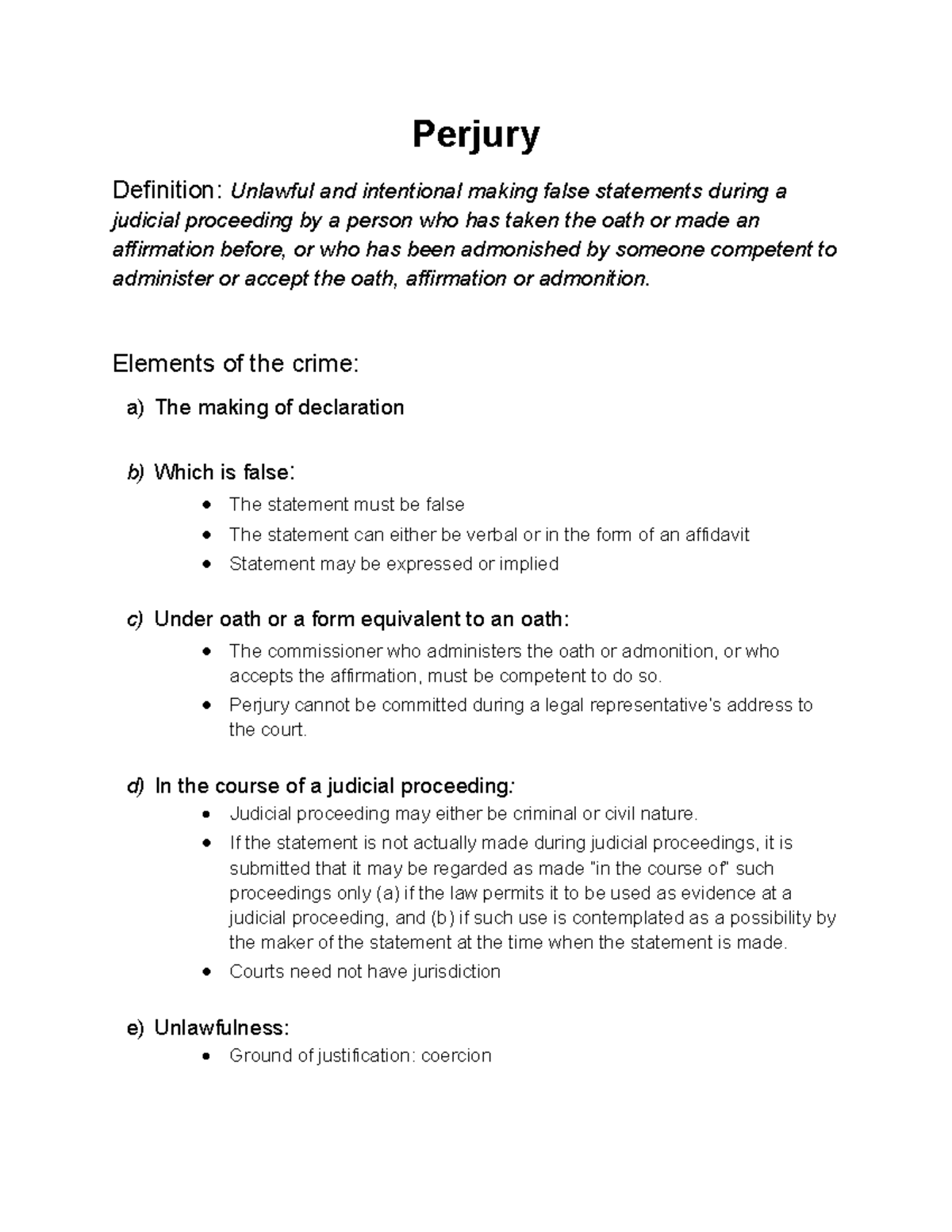 Perjury ( Specific Crimes) - Perjury Definition: Unlawful and ...