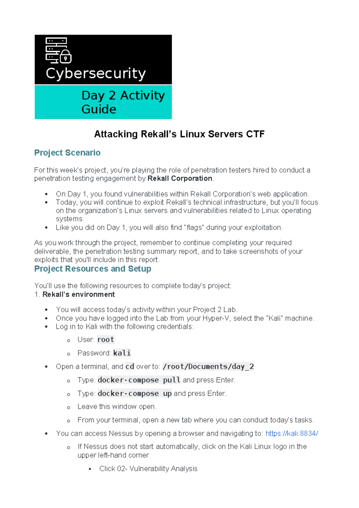 Day 1 penetration testing Computer Security - Cybersecurity Day 2 ...