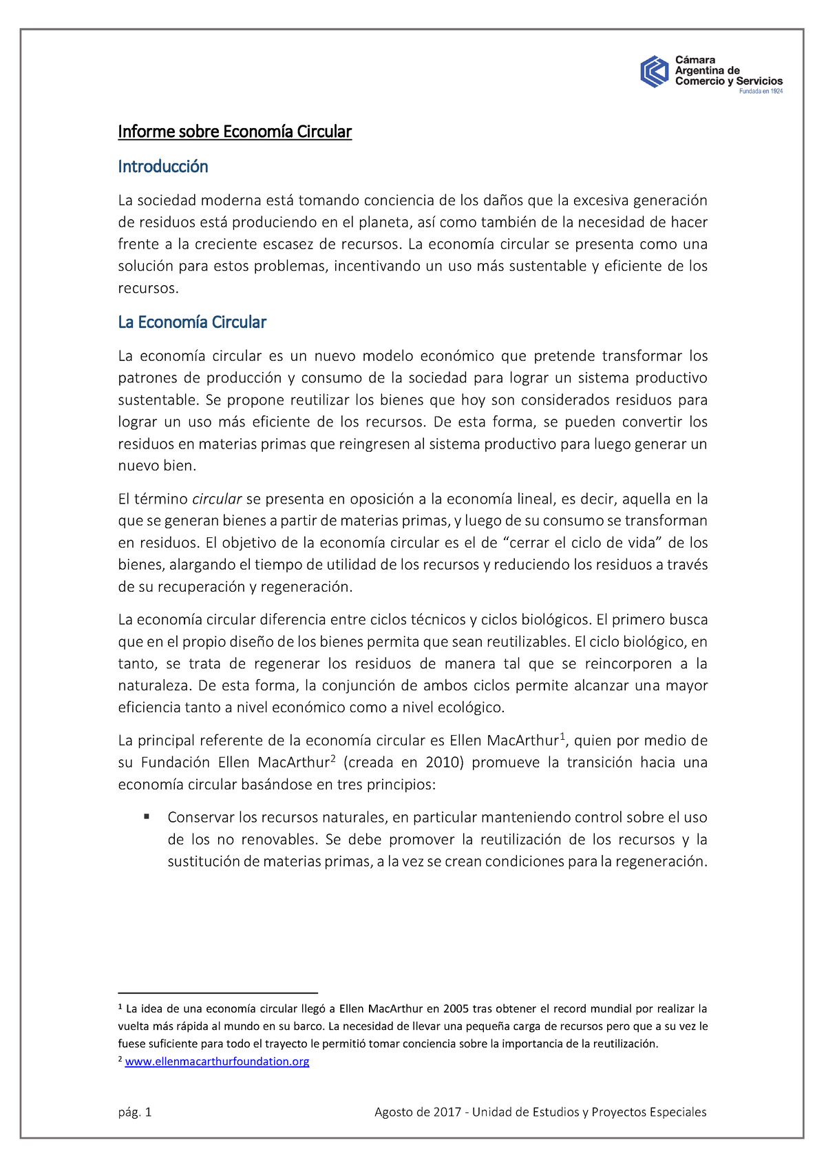 21 Informe Sobre Economía Circular - Pág. 1 Agosto De 2017 - Unidad De ...