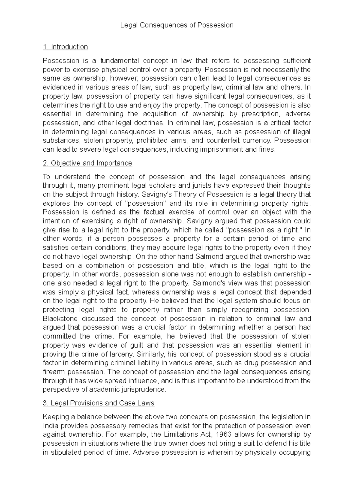 3. Juris Legal Consequences of Possesion Legal Consequences of