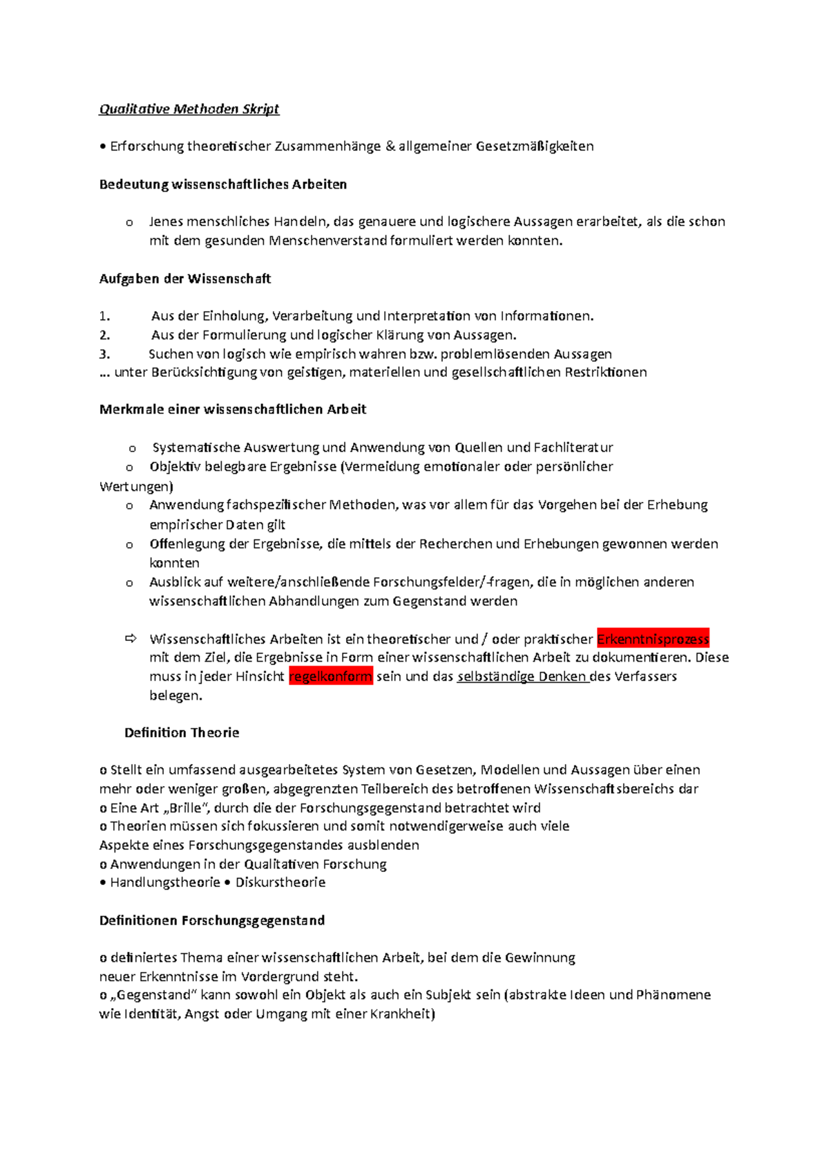 Qualitativ Zsmfassung - Qualitative Methoden Skript Erforschung ...