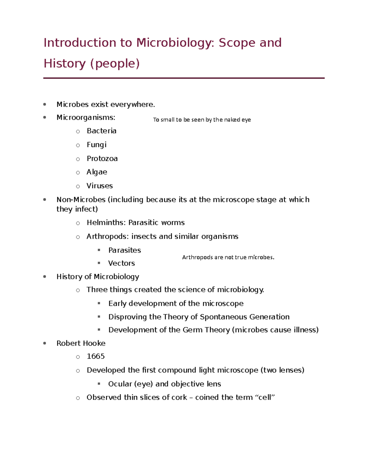 Introduction to Microbiology: Scope and History - Studocu