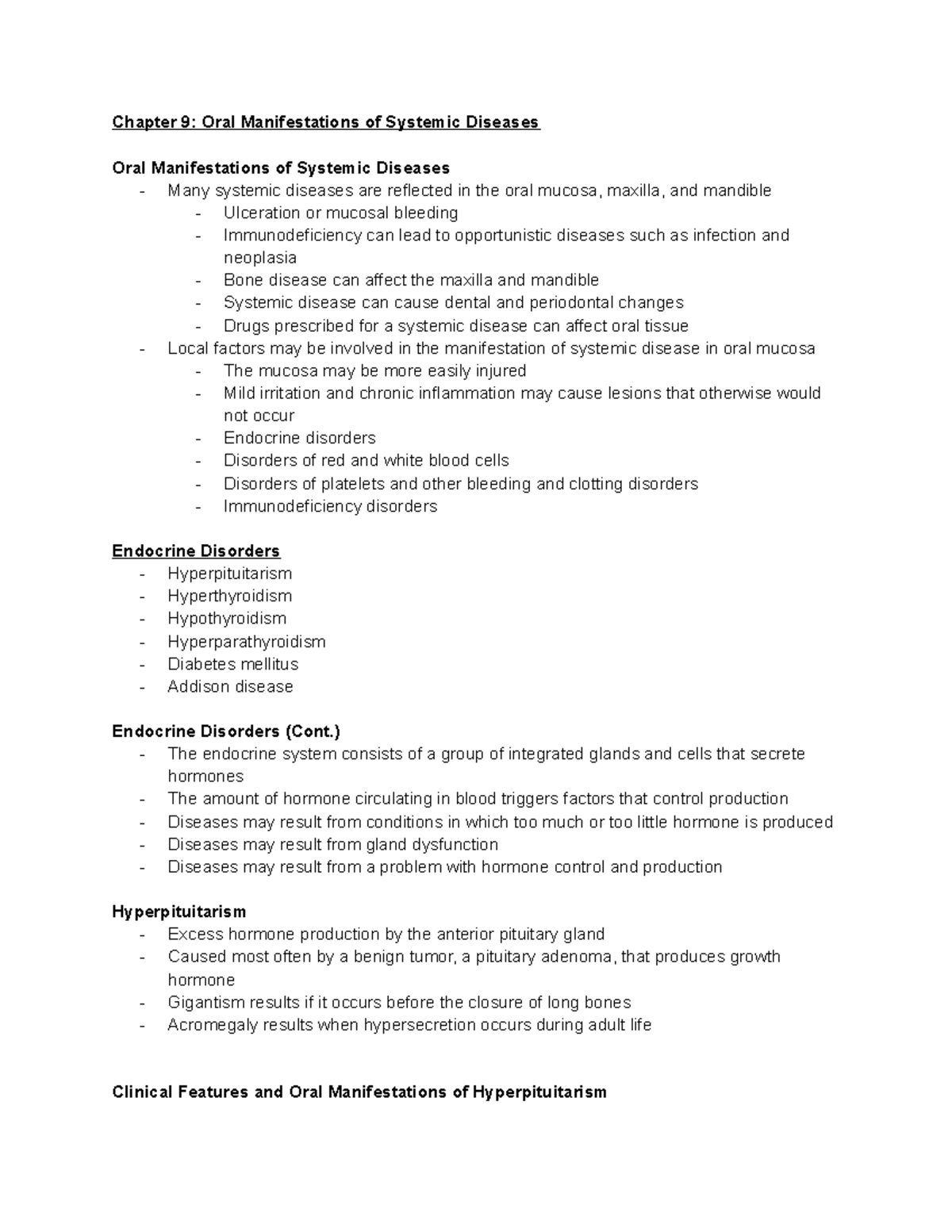 Chapter 9 Oral Manifestations Of Systemic Diseases - Wk 12 - Chapter 9 ...