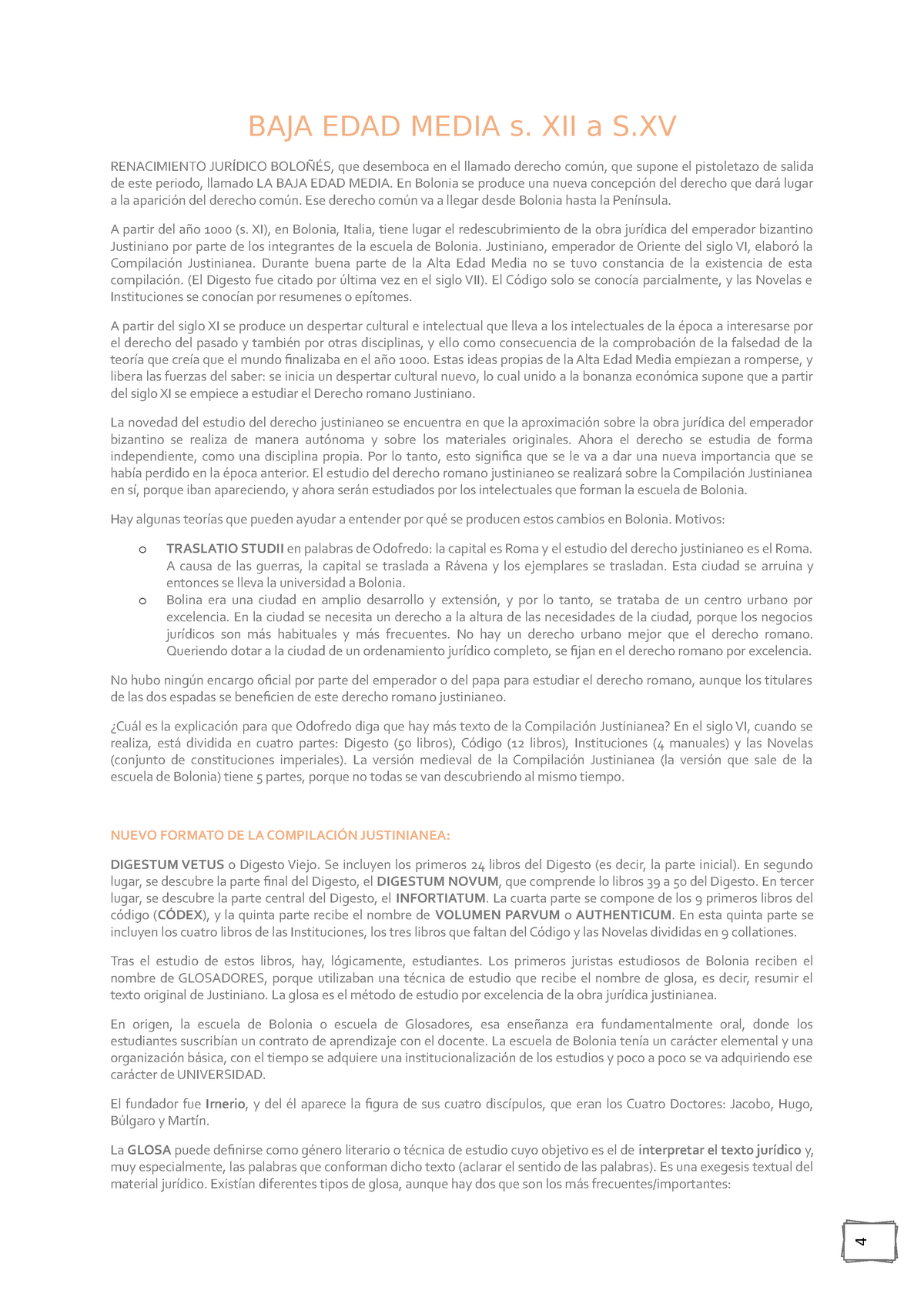 Apuntes De La Baja Edad Media Baja Edad Media S Xii A S Renacimiento JurÍdico BoloÑÉs Que 5926