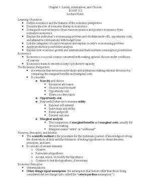 ECON 112- Chapter 6 Notes - ECON 112 Lecture Notes Chapter contents ...