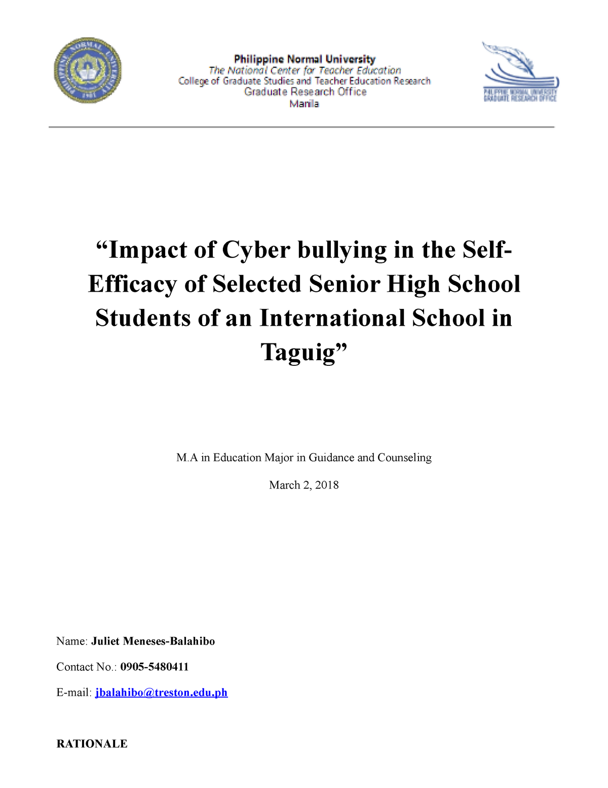 concept paper about cyberbullying