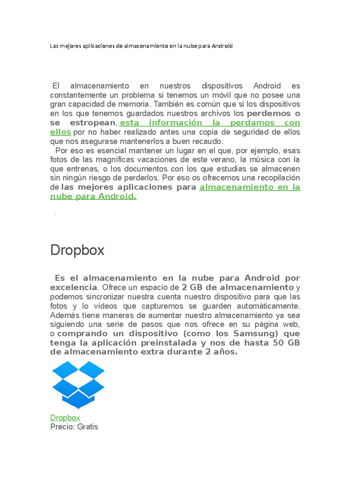 Las mejores aplicaciones de almacenamiento en la nube para Android ...