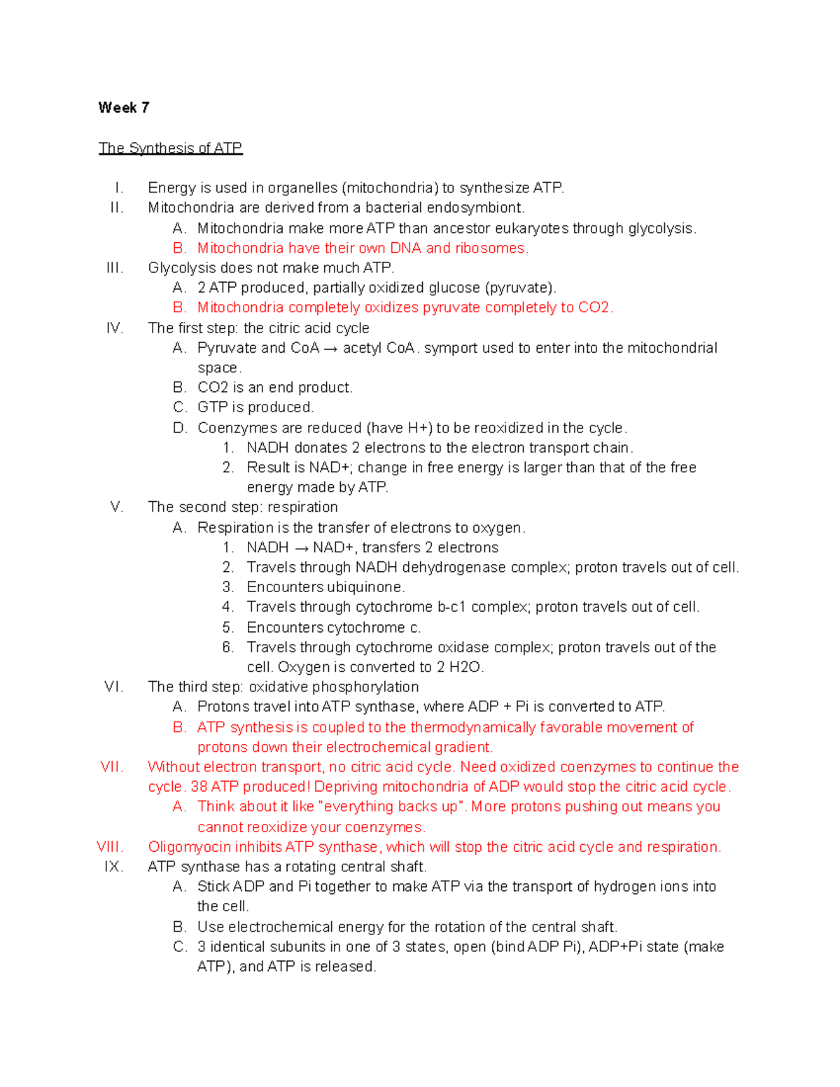 Cell Exam 3 Lecture Review - Week 7 The Synthesis Of Atp I. Energy Is 