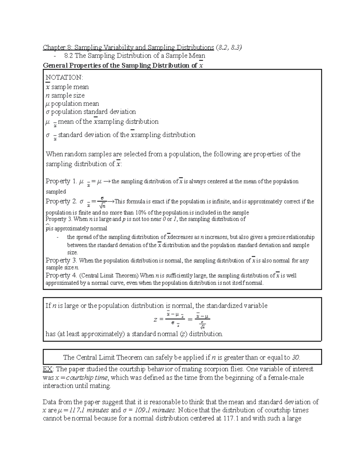 Stats 213-02 14-22 (EXAM 2) - Chapter 8: Sampling Variability and ...