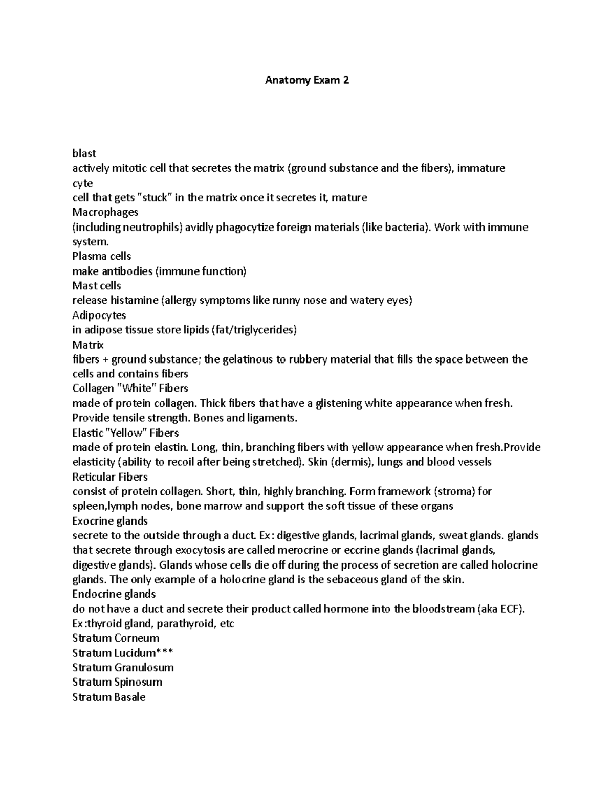 Anatomy Exam 2 Study guide answers for exam 2 Deprecated API usage