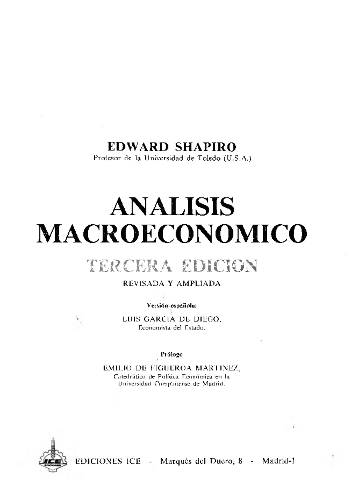 Análisis macroeconómico - EDWARD SHAPIRO Profesor de la Universidad de ...