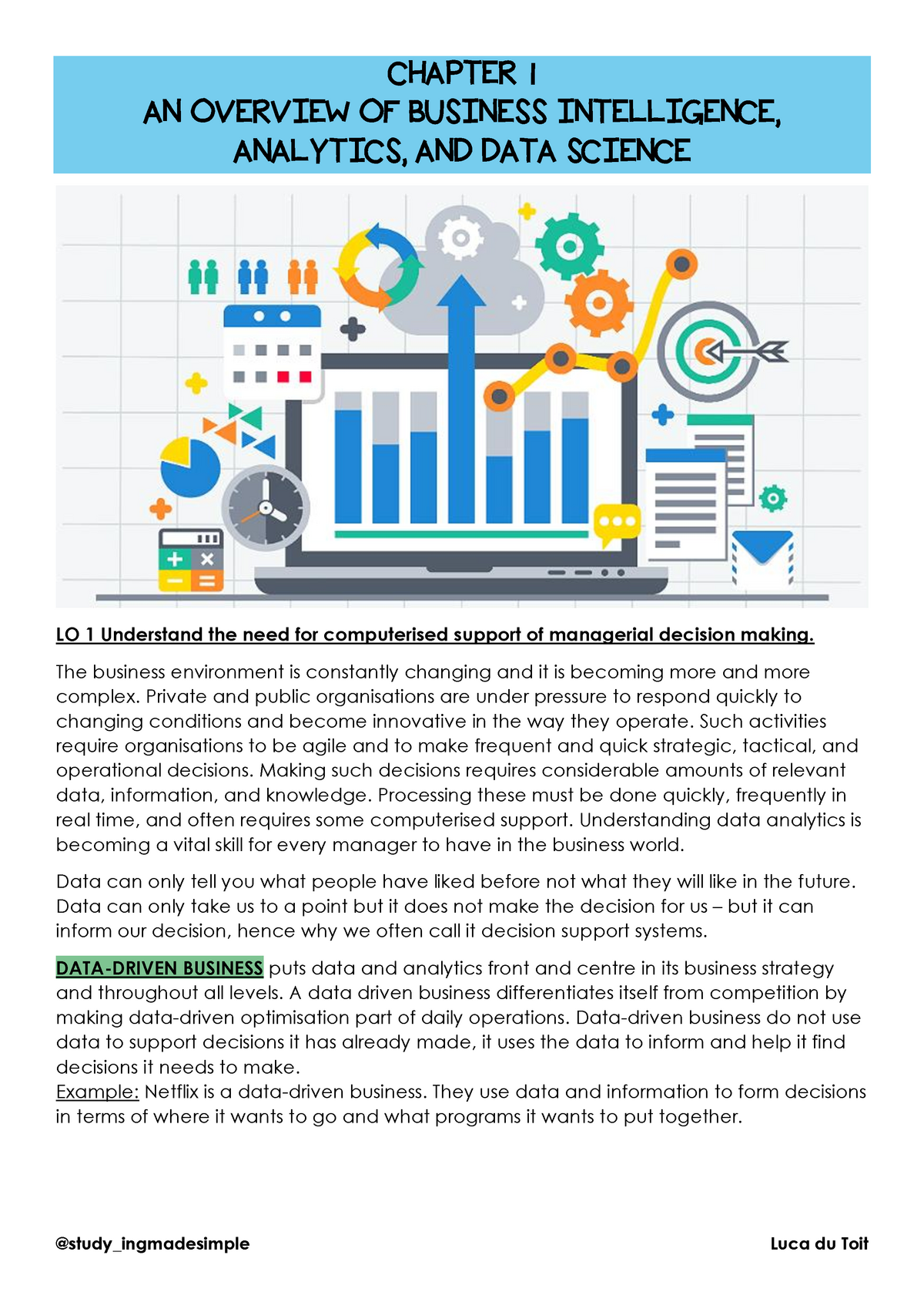 Chapter 1 AN Overview OF Business Intelligence, Analytics, AND DATA ...