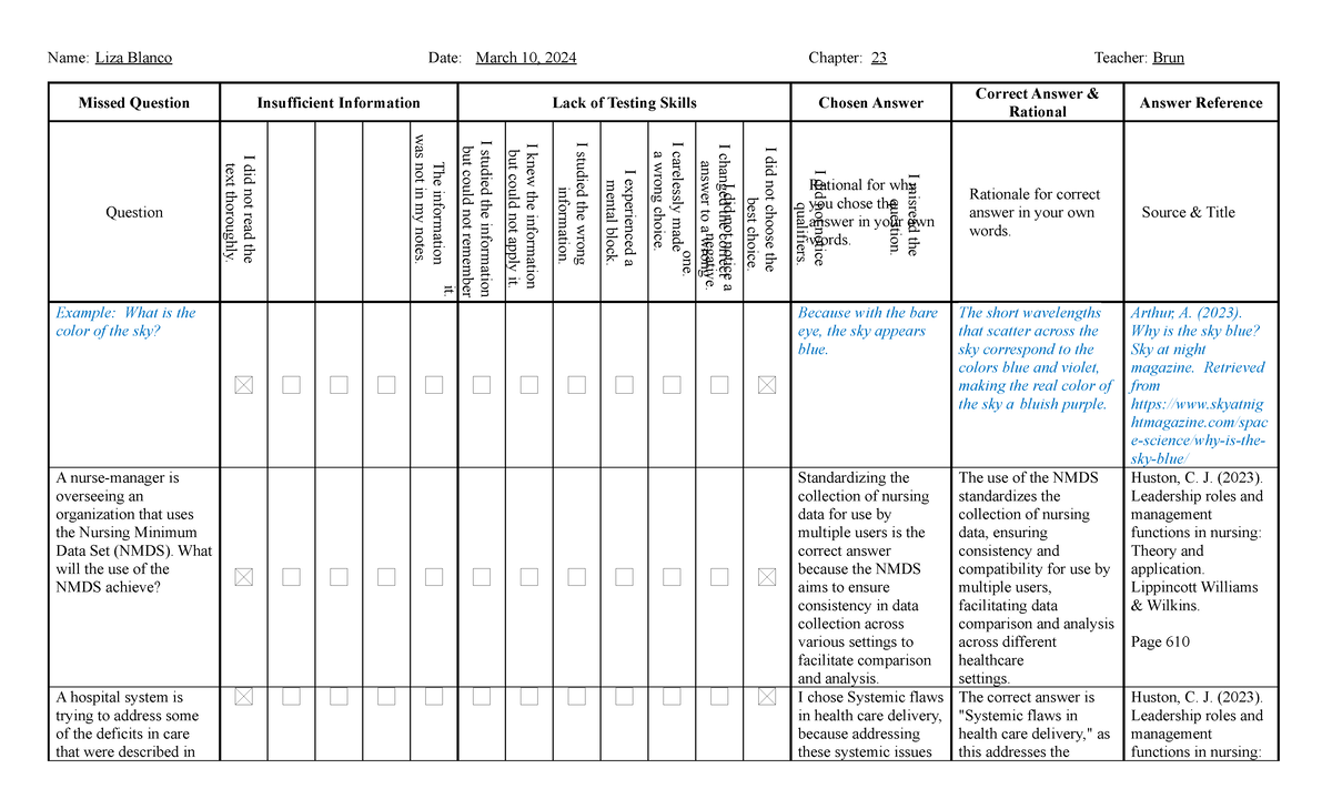 Chapter Quiz Review Worksheet 7 - The information was not in my notes ...