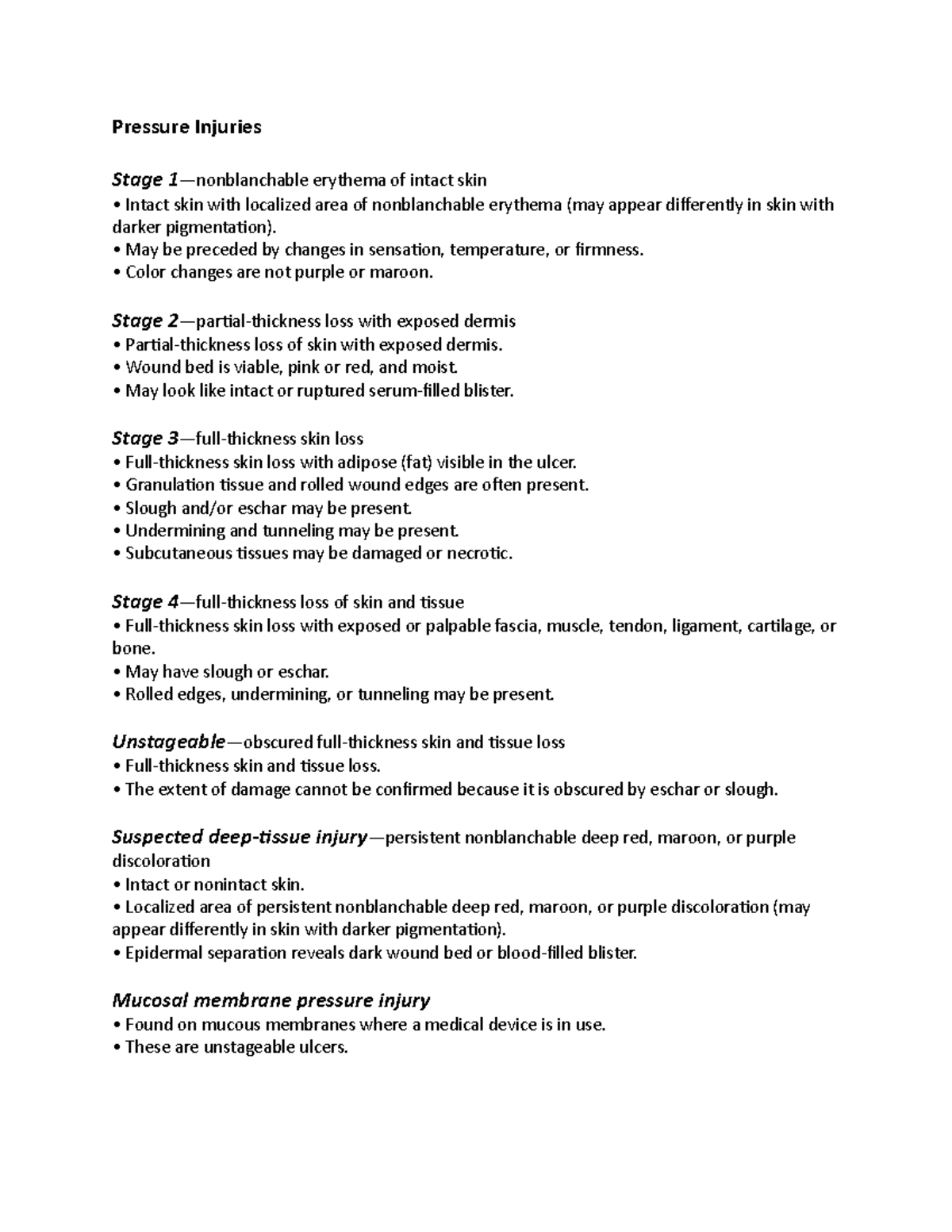 Pressure Injuries - Pressure Injuries Stage 1—nonblanchable erythema of ...
