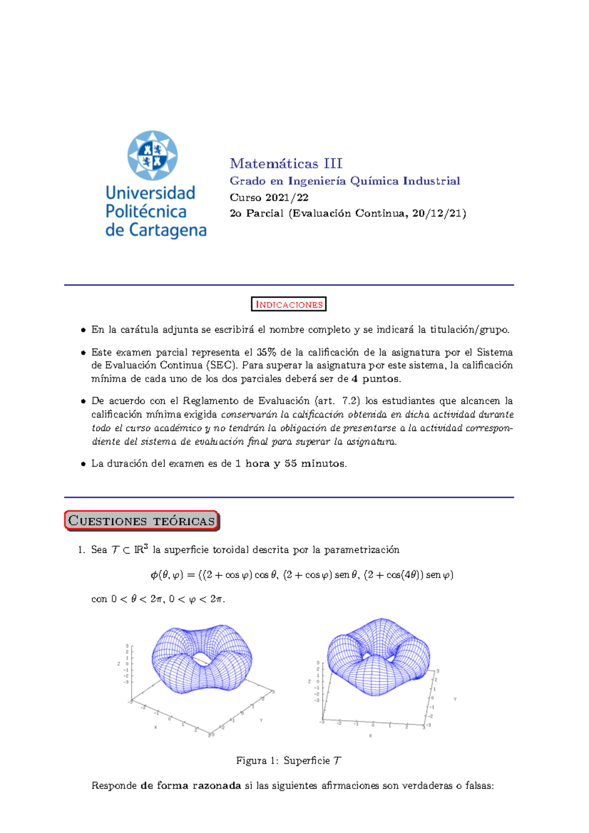 Parcial 2 2021 2022 Matem aticas III Grado En Ingenier a Qu mica 