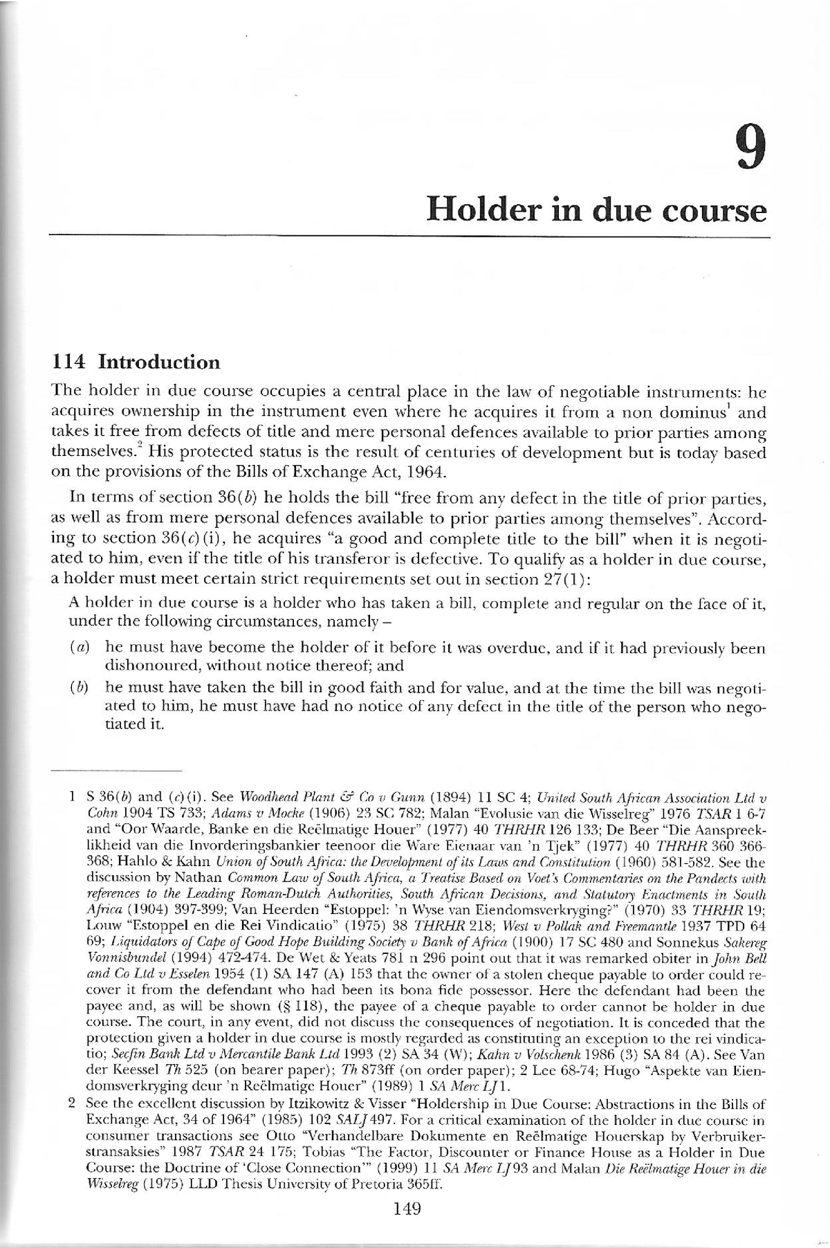 Chapter 9 Holder in due course Law of Persons Studocu