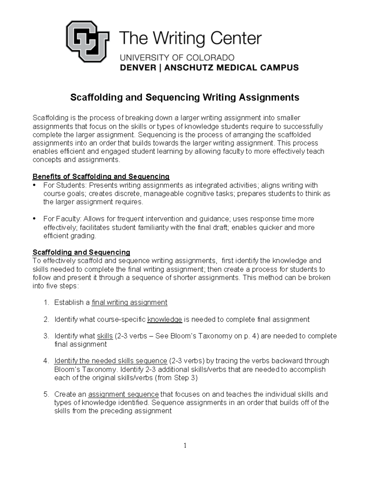 scaffolding assignments