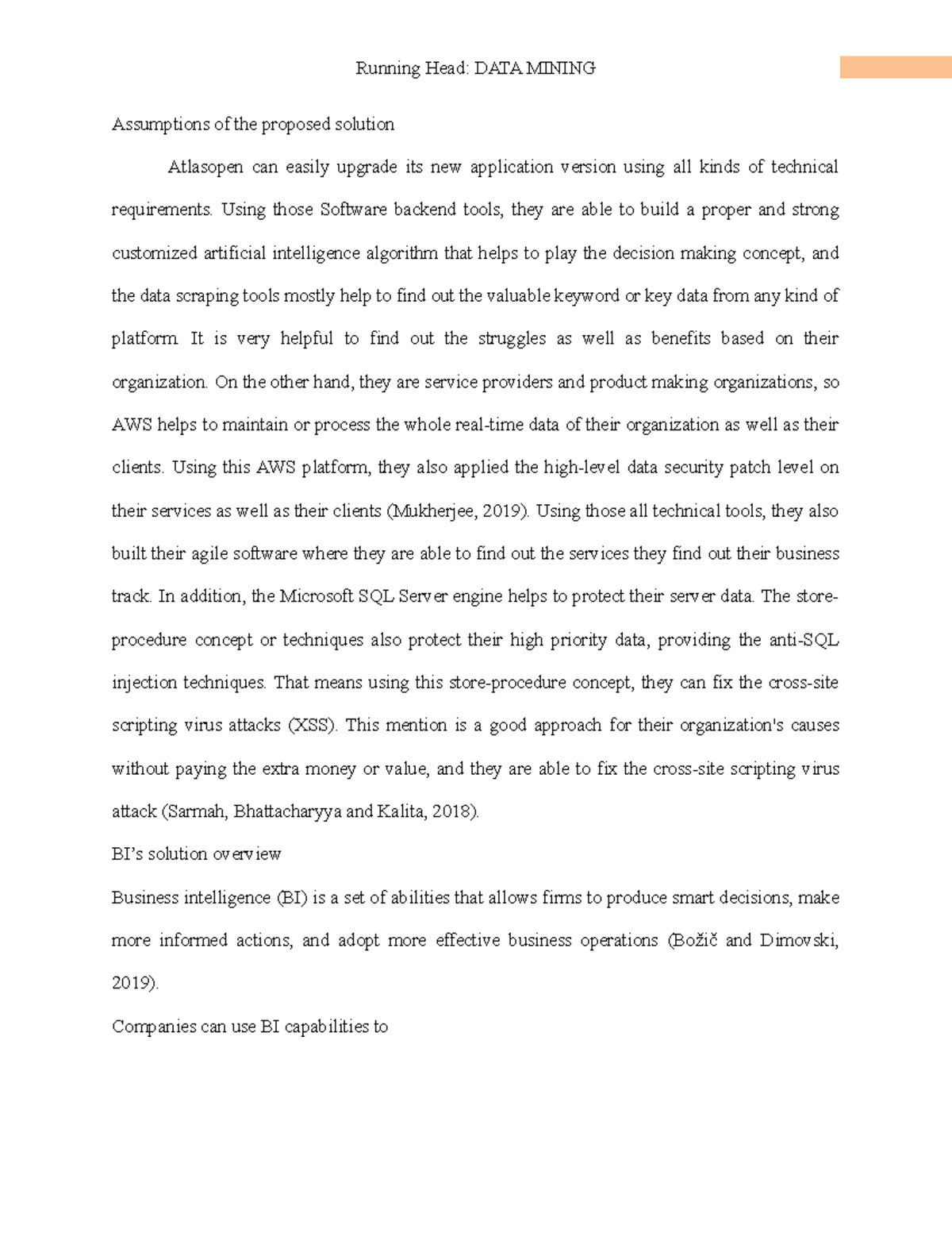2024162 - 2 - NAN - Running Head: DATA MINING Assumptions of the ...