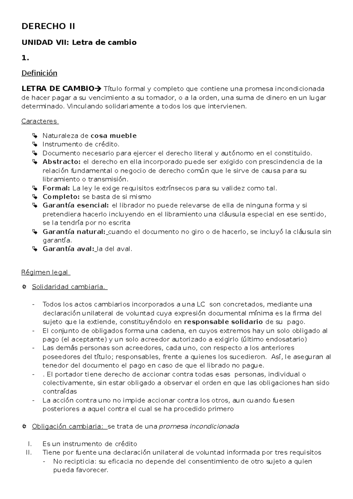 U7 Derecho II - Leer y comprender - DERECHO II UNIDAD VII: Letra de ...