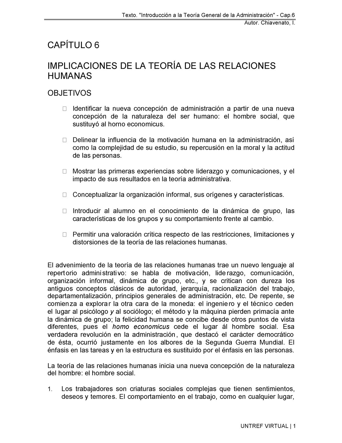 Chiavenato Introd-a-la-teoria Cap-6 - CAPÍTULO 6 IMPLICACIONES DE LA ...