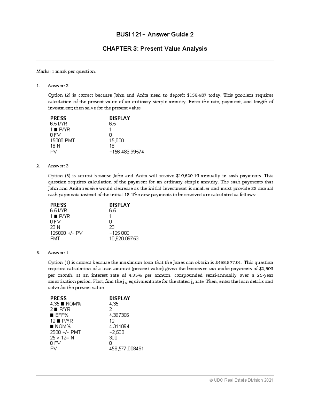 1024 chapter 3 - answer guide - BUSI 121 - UBC - Studocu