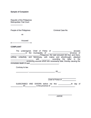 Information Sample in Legal Forms subject - REPUBLIC OF THE PHILIPPINES ...