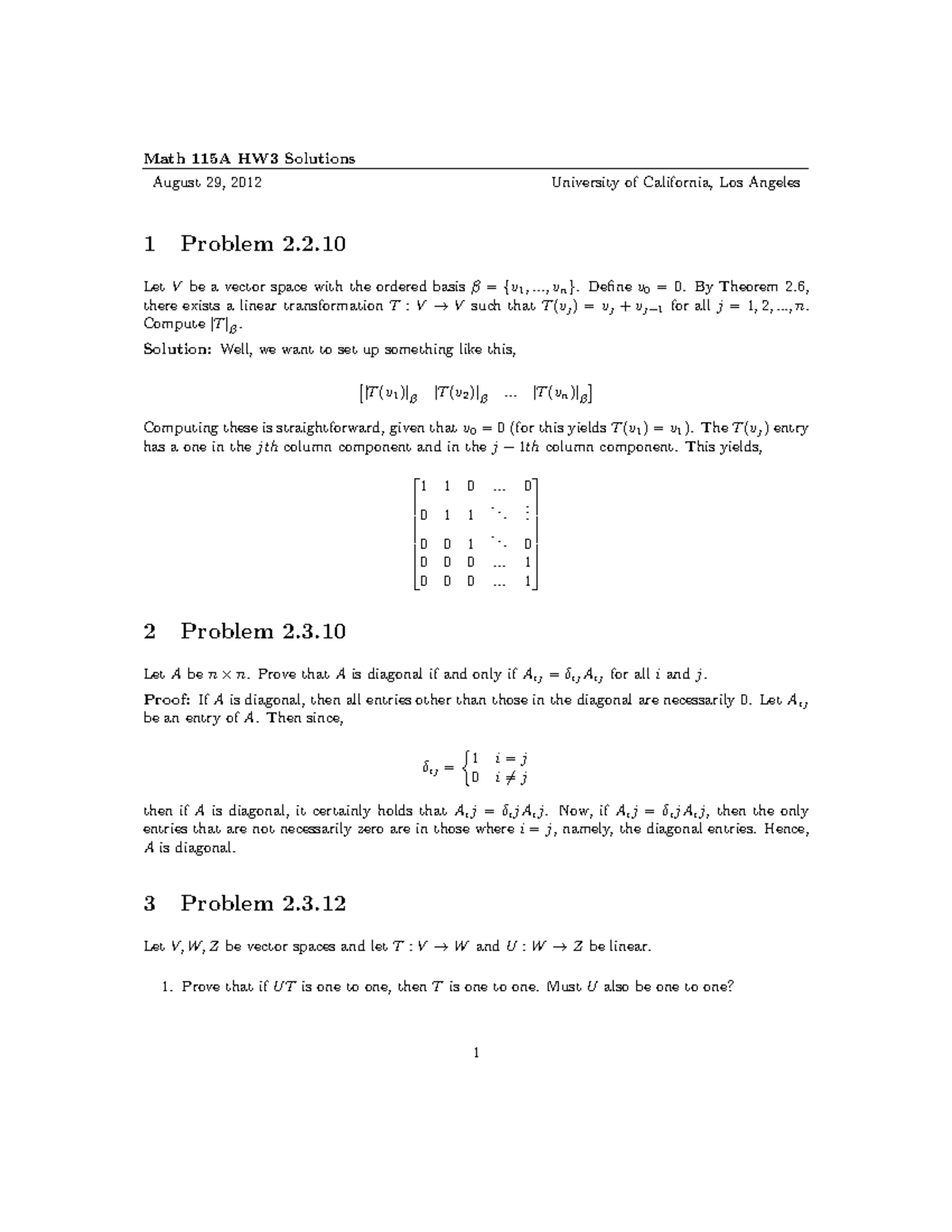 Soln3 - Soluciones - Math 115A HW3 Solutions August 29, 2012 University ...