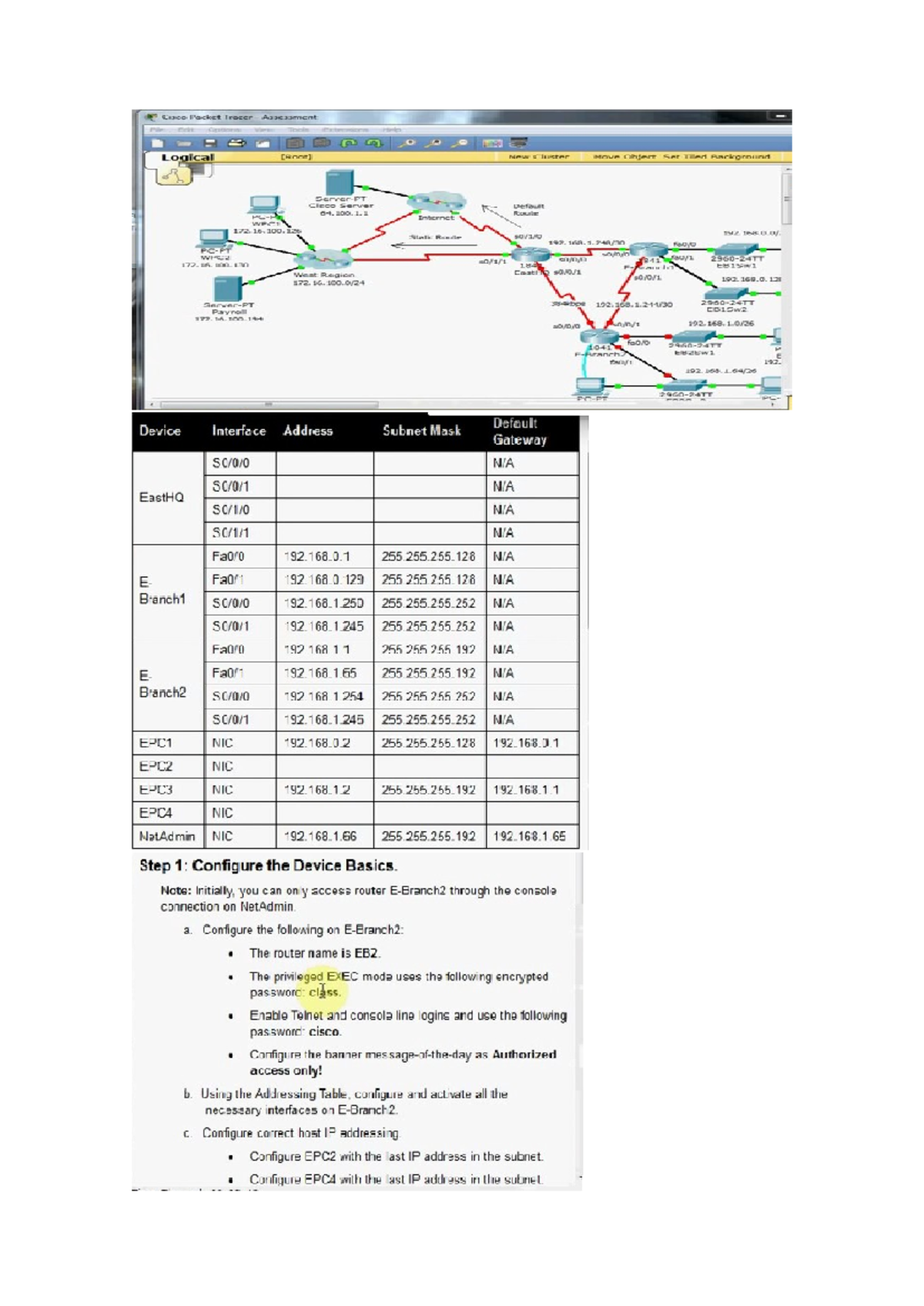 Examen final ccna 2 netadmin cisco en class conf t host eb banner