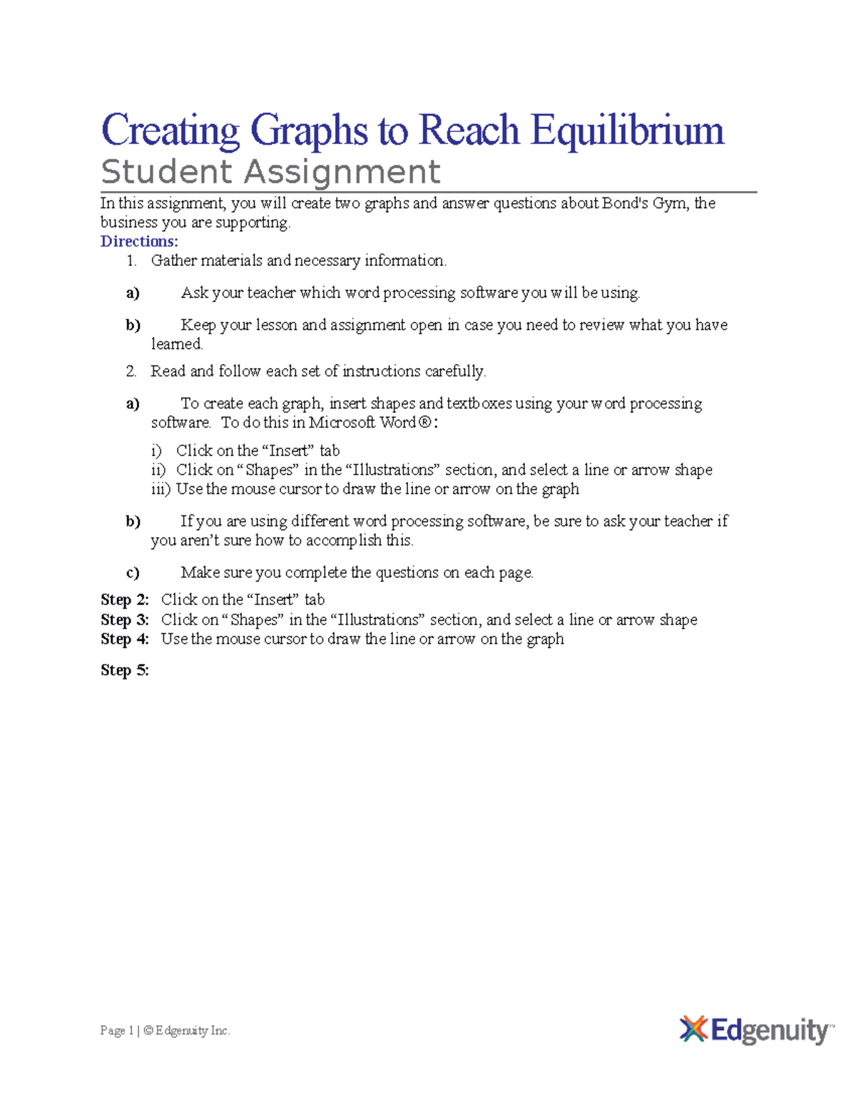 creating graphs student assignment edgenuity answers